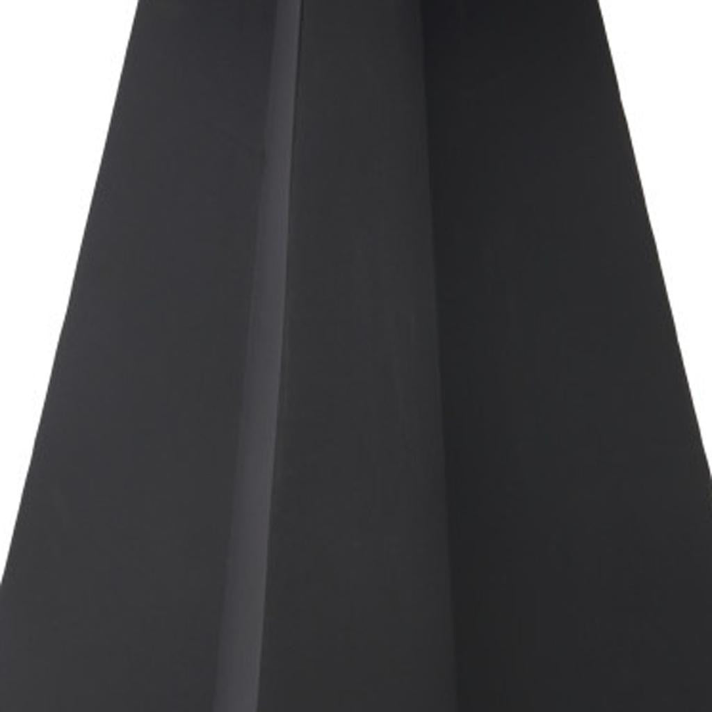 48" White and Black Sintered Stone and Steel Pedestal Base Round Dining Table