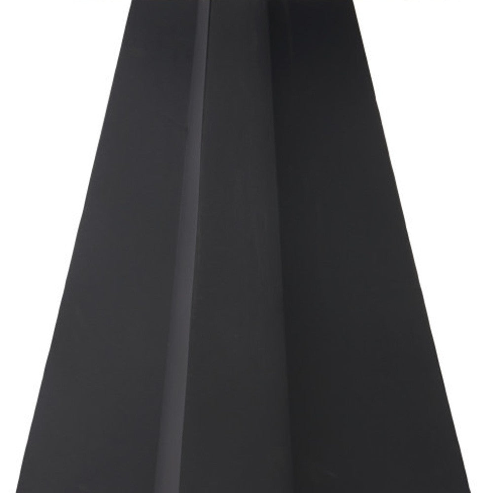 48" White and Black Sintered Stone and Steel Pedestal Base Round Dining Table
