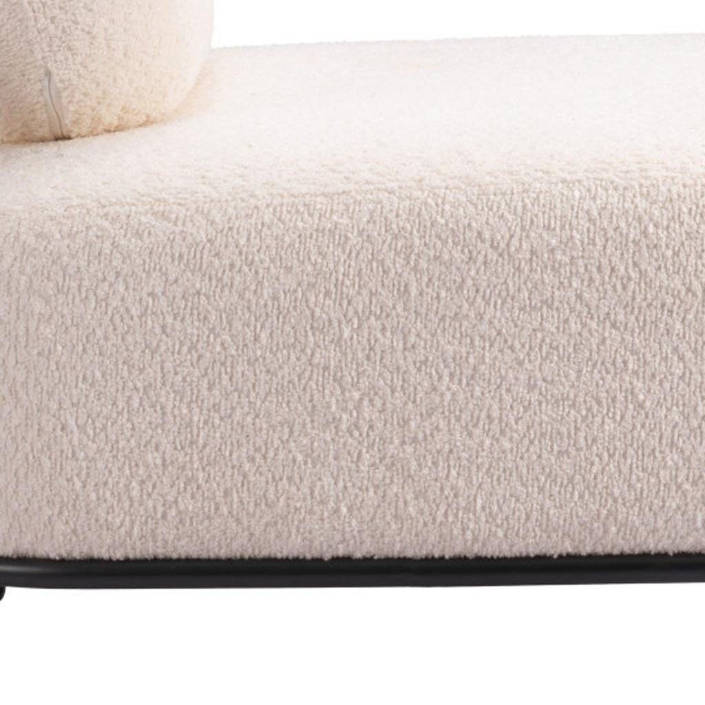 27" White And Black Sherpa And Upholstered Side Chair