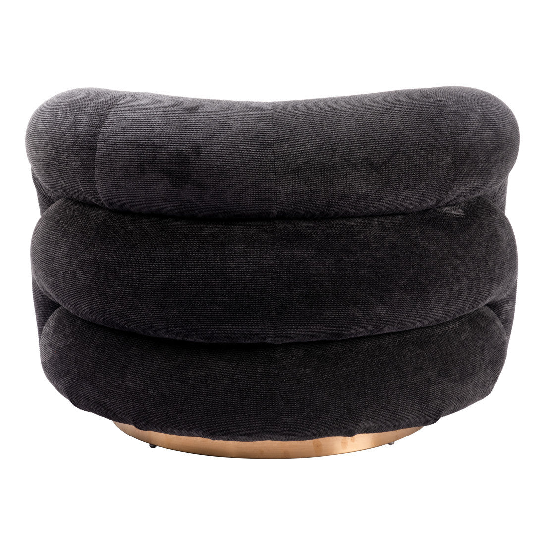 37" Black And Gold Faux Shearling And Upholstered Arm Chair