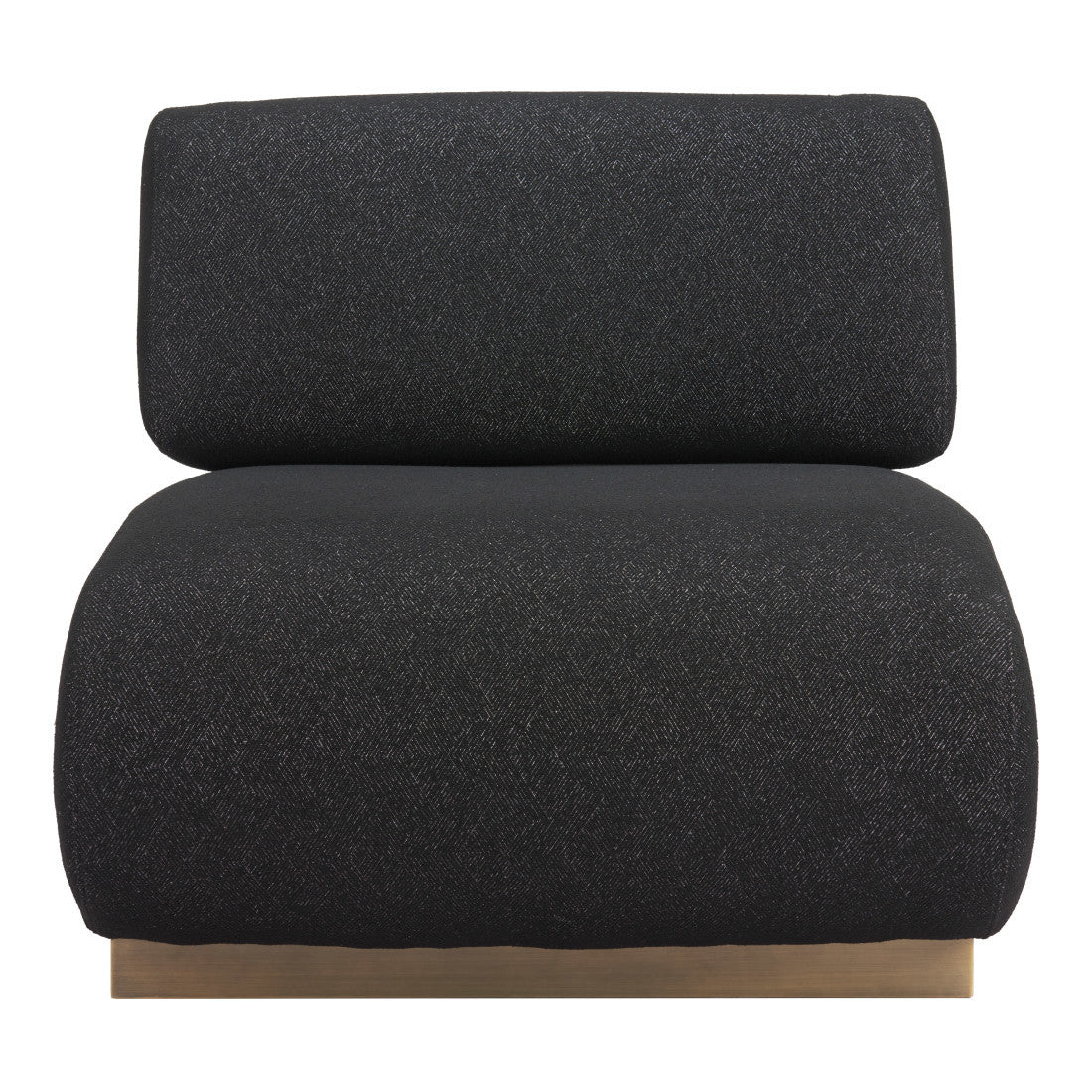 34" Black And Bronze Fabric And Upholstered Side Chair