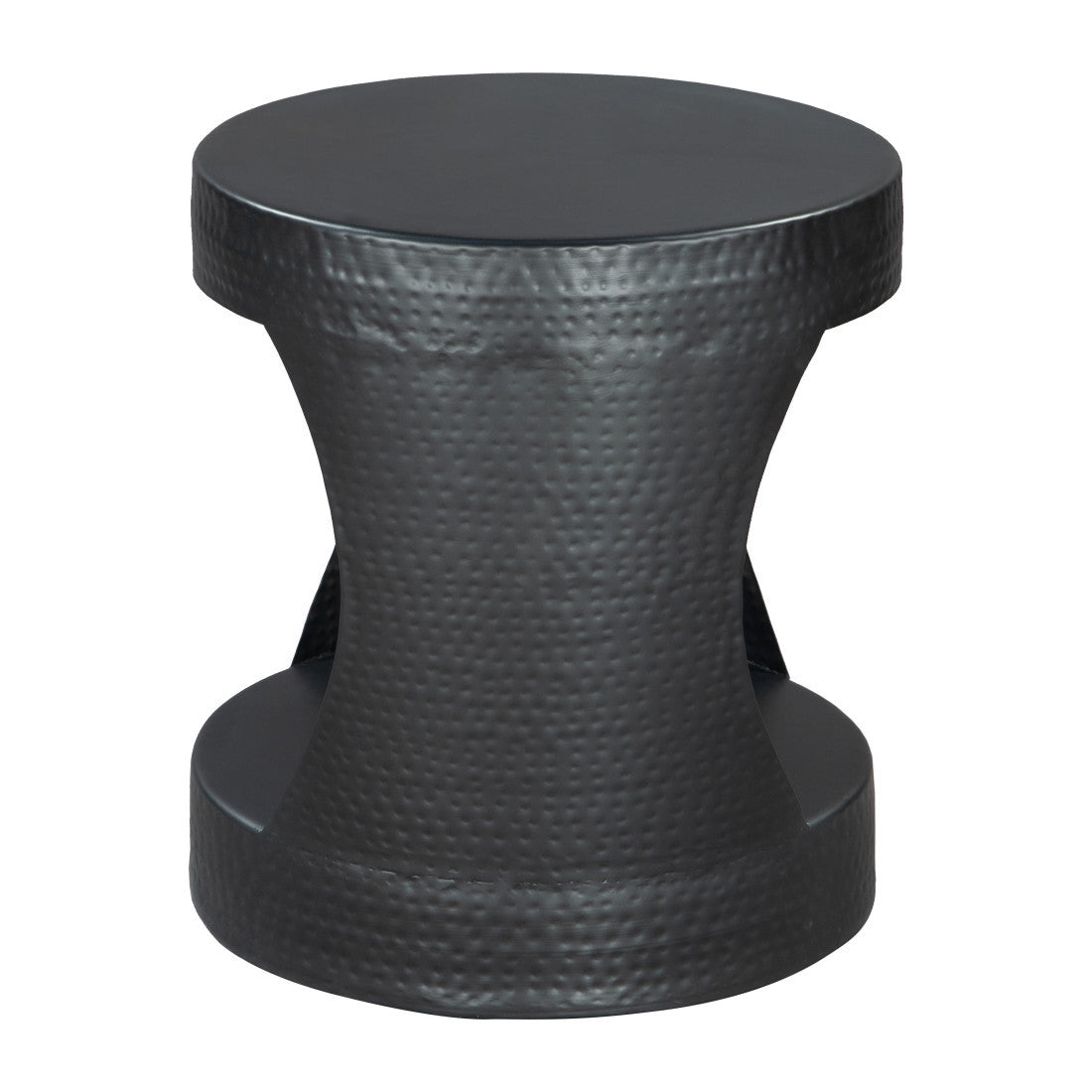 20" Black Iron Round Floor Shelf End Table