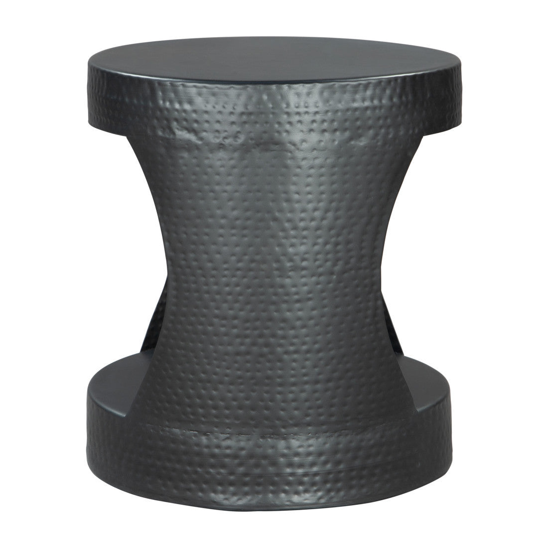 20" Black Iron Round Floor Shelf End Table