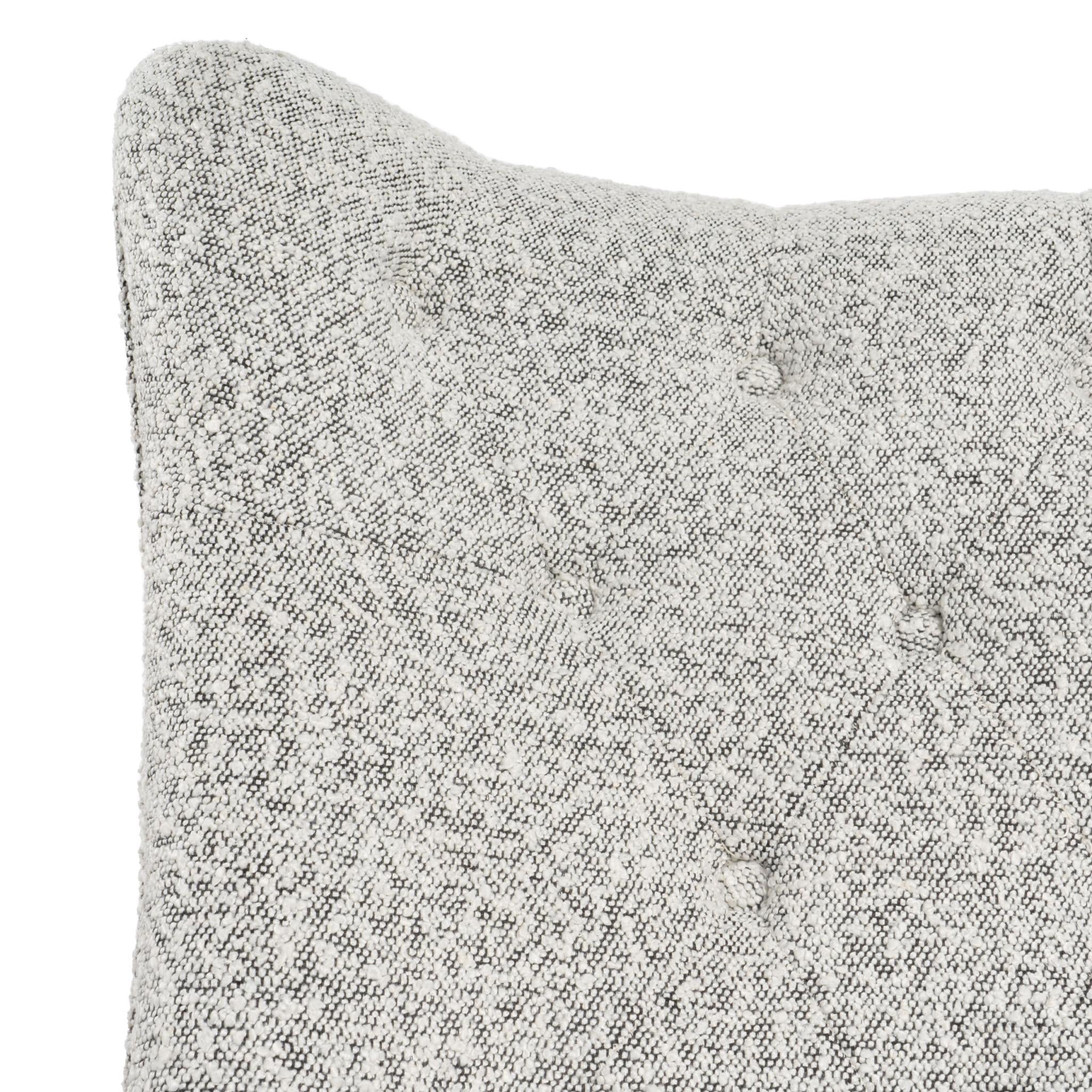 32" Gray and Black Tufted Boucle Lounge Chair