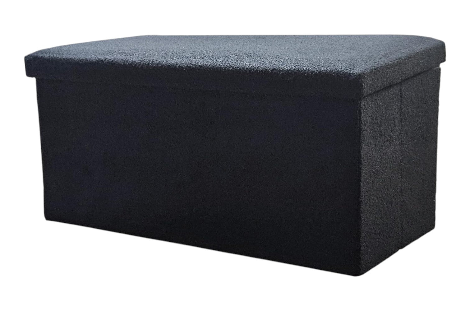 30" Black Boucle Storage Ottoman