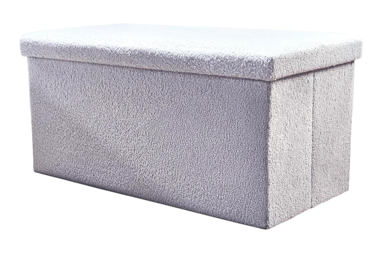 30" Gray Boucle Storage Ottoman