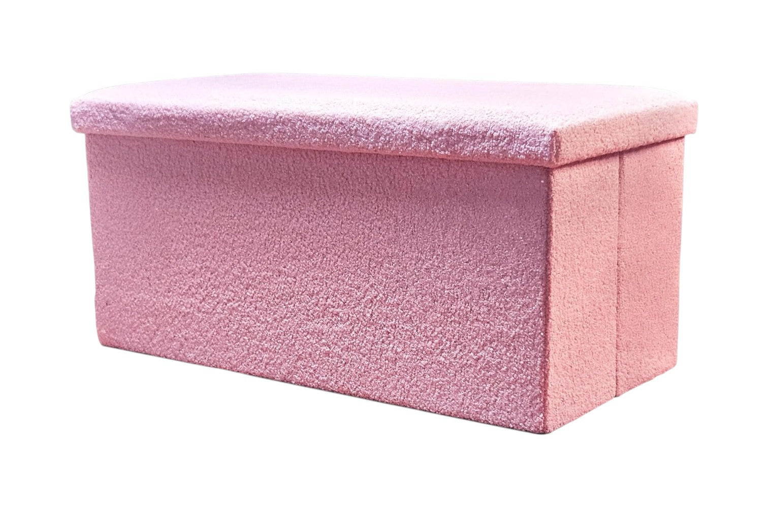 30" Pink Boucle Storage Ottoman