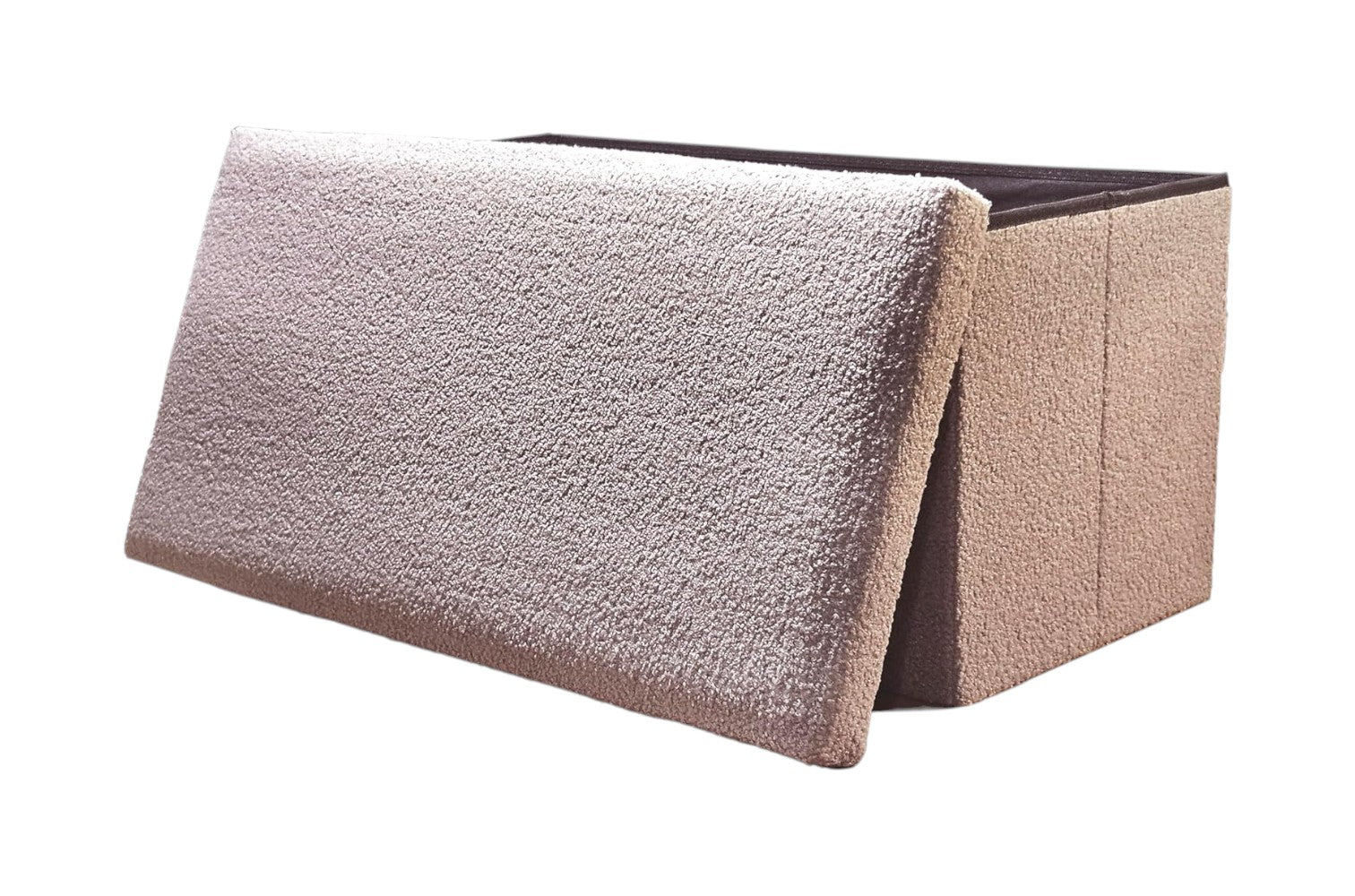 30" Taupe Boucle Storage Ottoman
