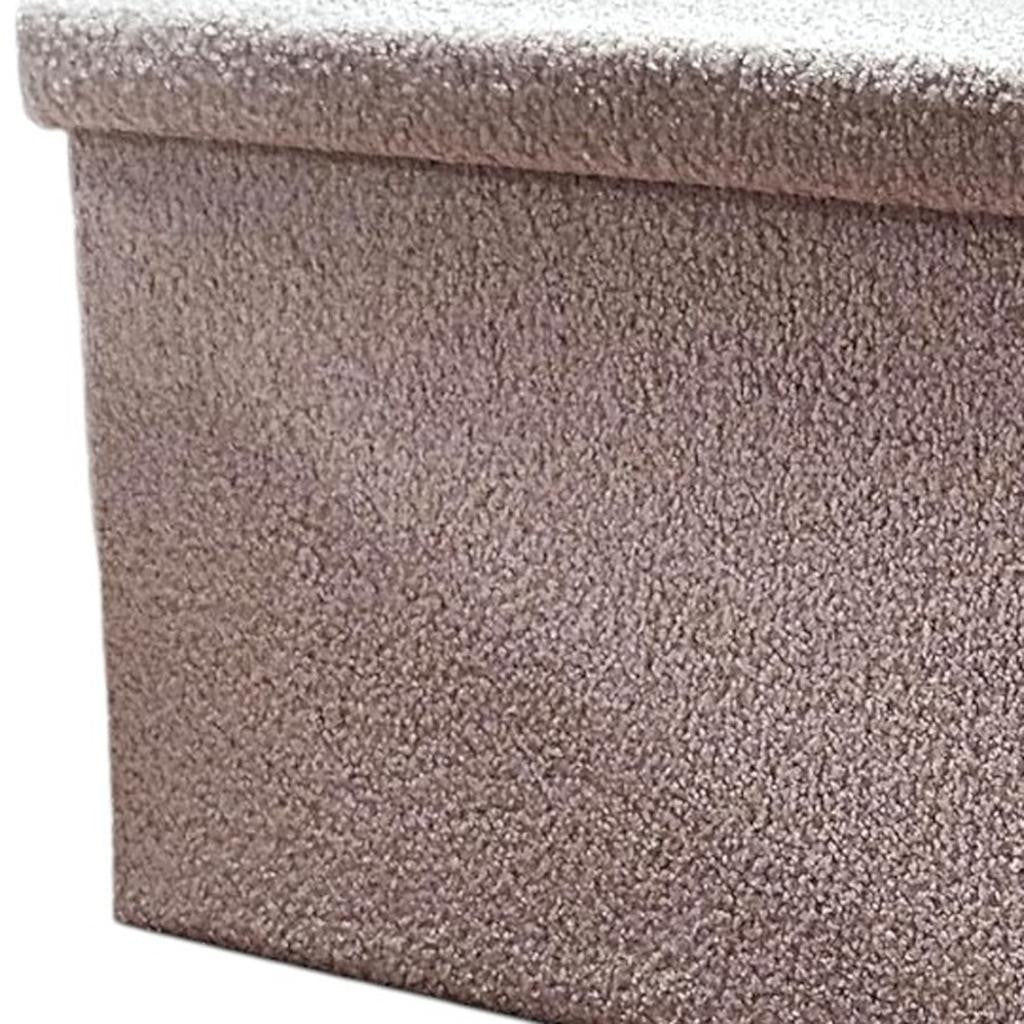 30" Taupe Boucle Storage Ottoman