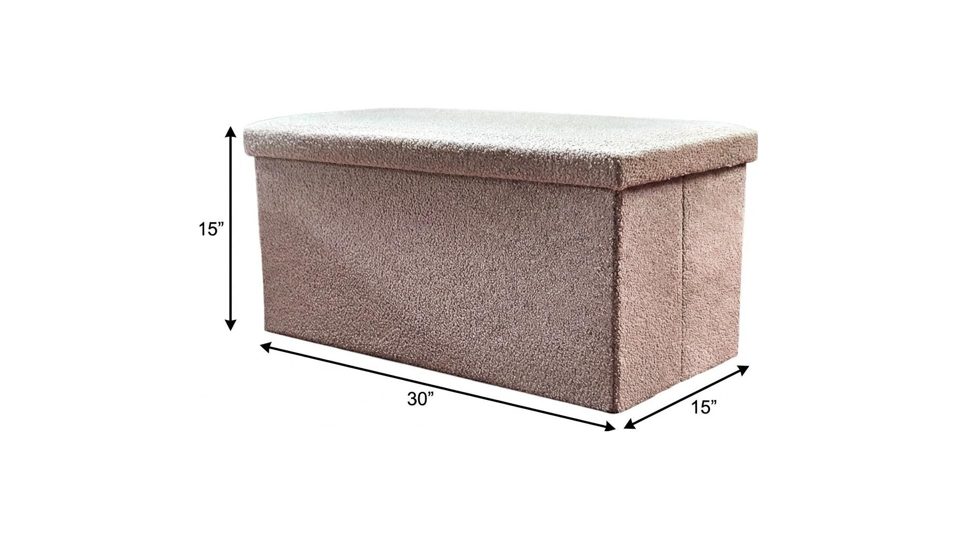 30" Taupe Boucle Storage Ottoman