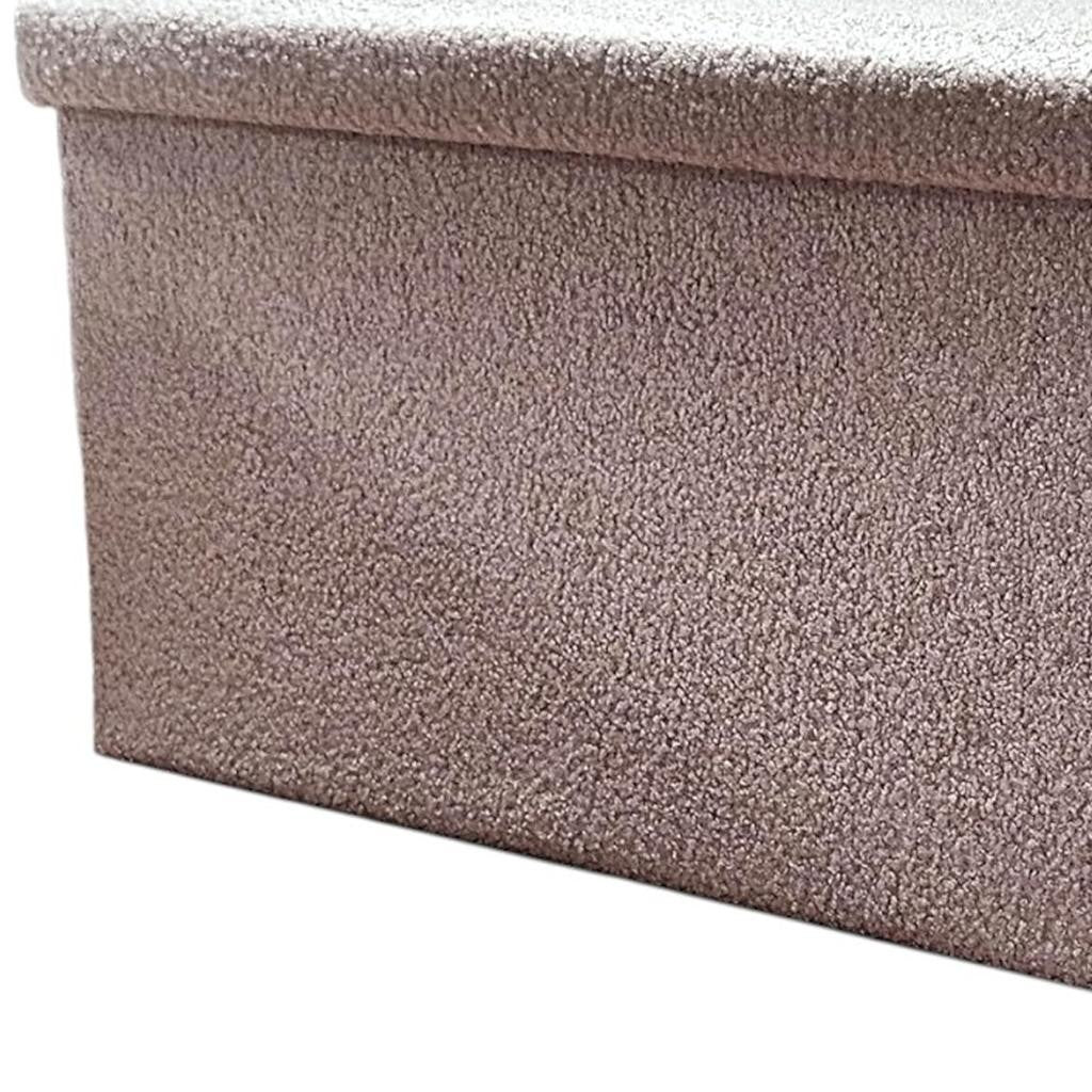 30" Taupe Boucle Storage Ottoman