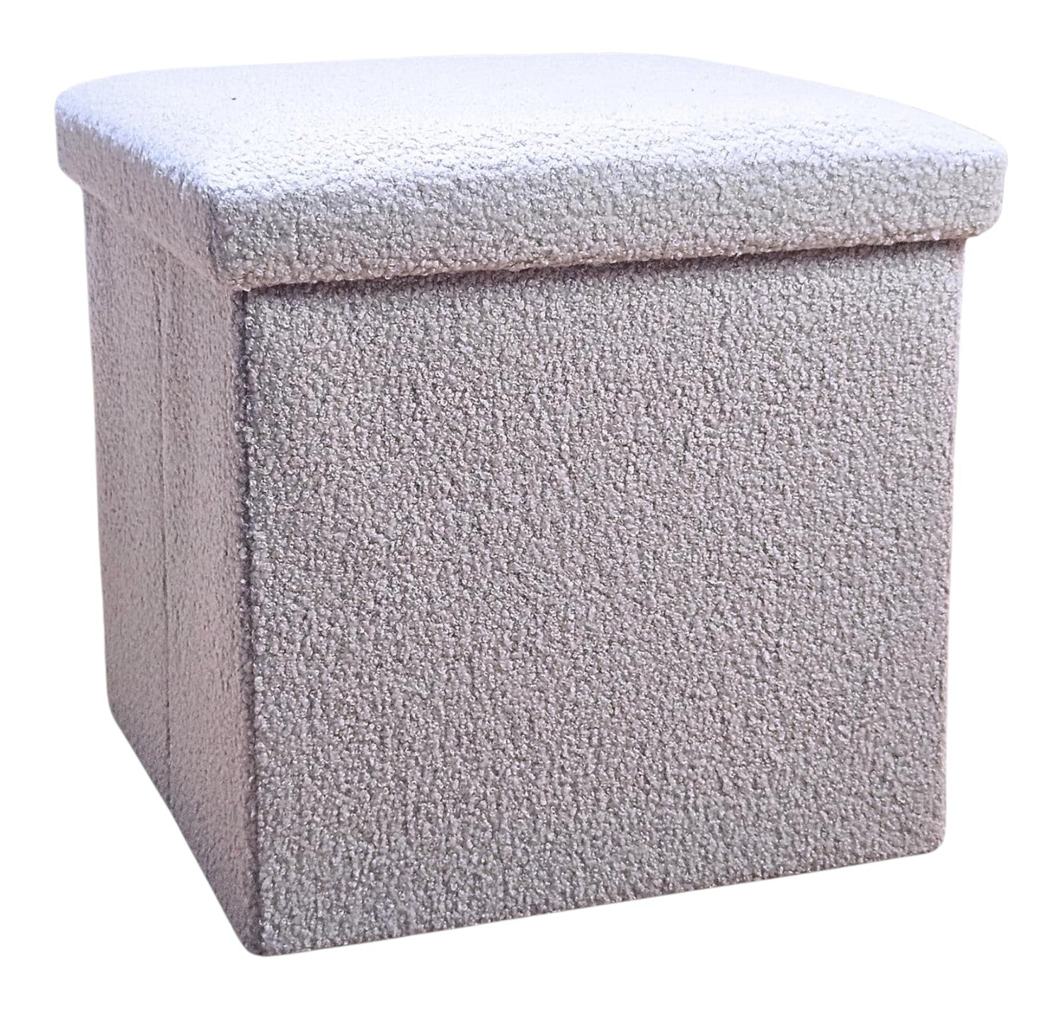 12" Gray Boucle Cube Storage Ottoman