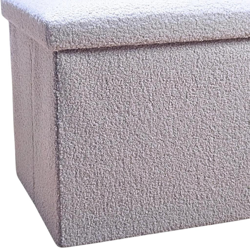 12" Gray Boucle Cube Storage Ottoman