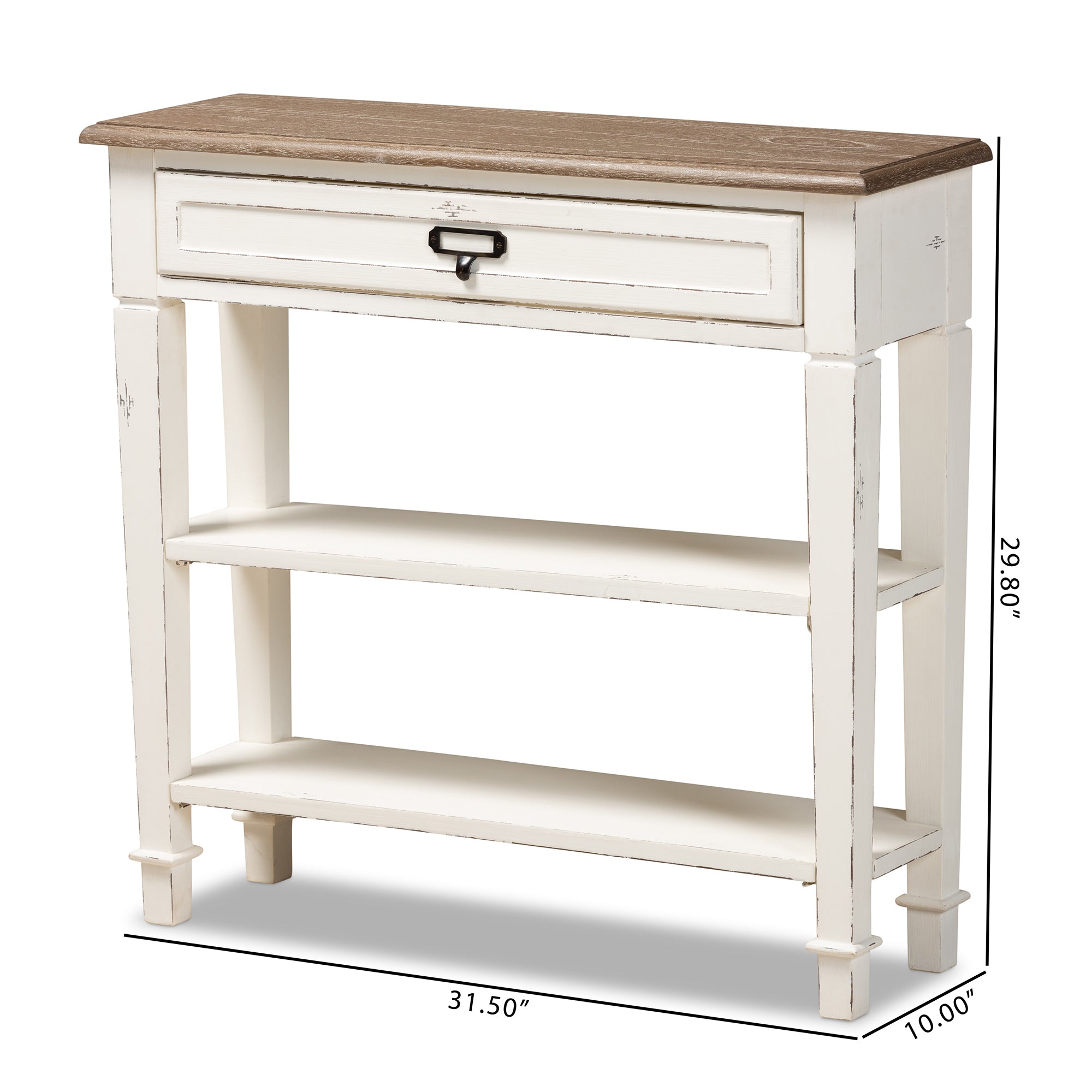 Baxton Studio Dauphine Traditional French Accent Console Table-1 Drawer
