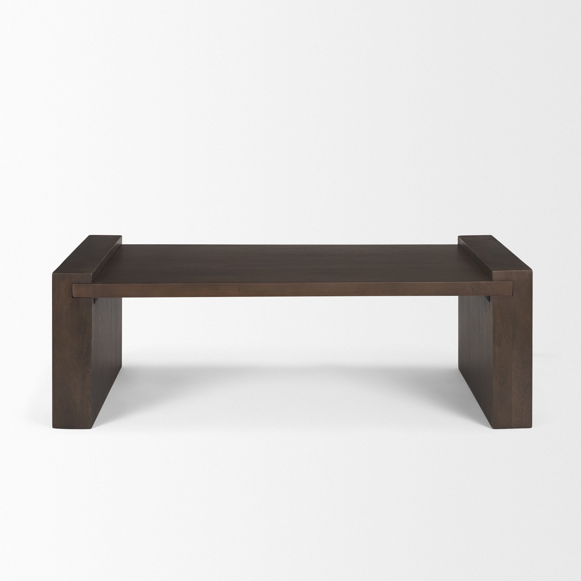 48" Dark Brown Solid Wood Sled Coffee Table