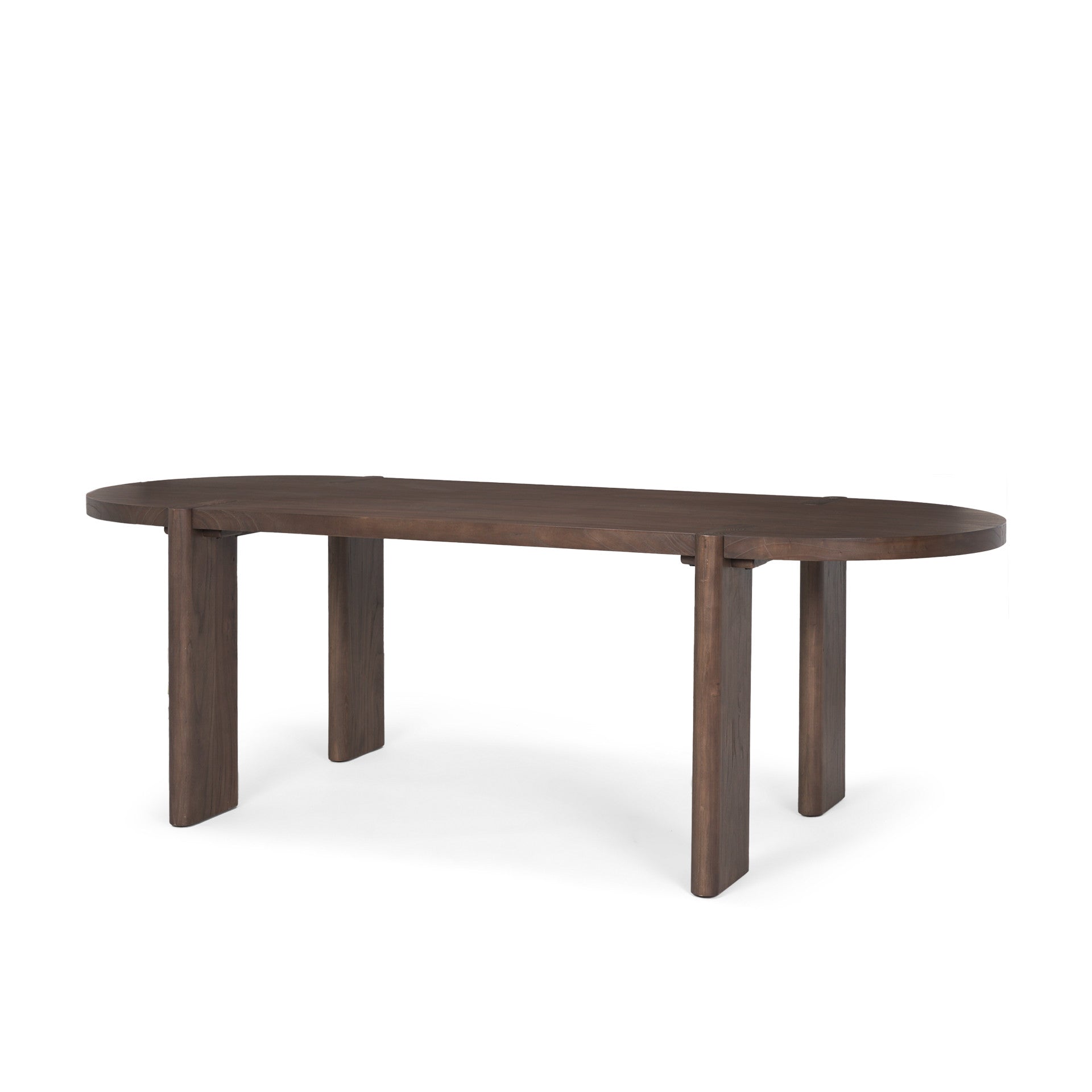 91" Brown Solid Wood Oval Dining Table