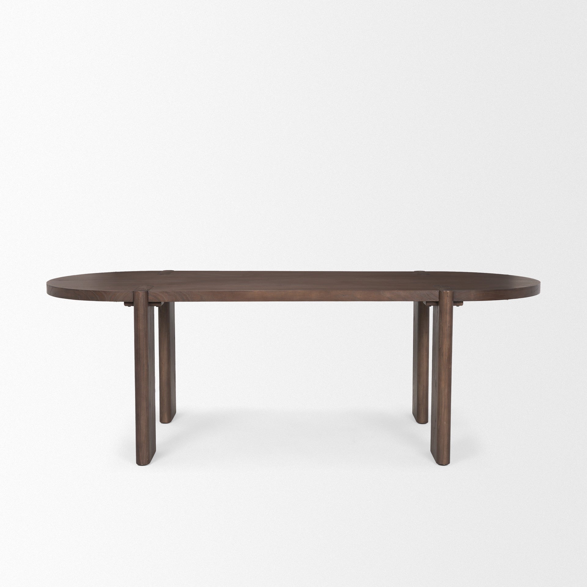 91" Brown Solid Wood Oval Dining Table