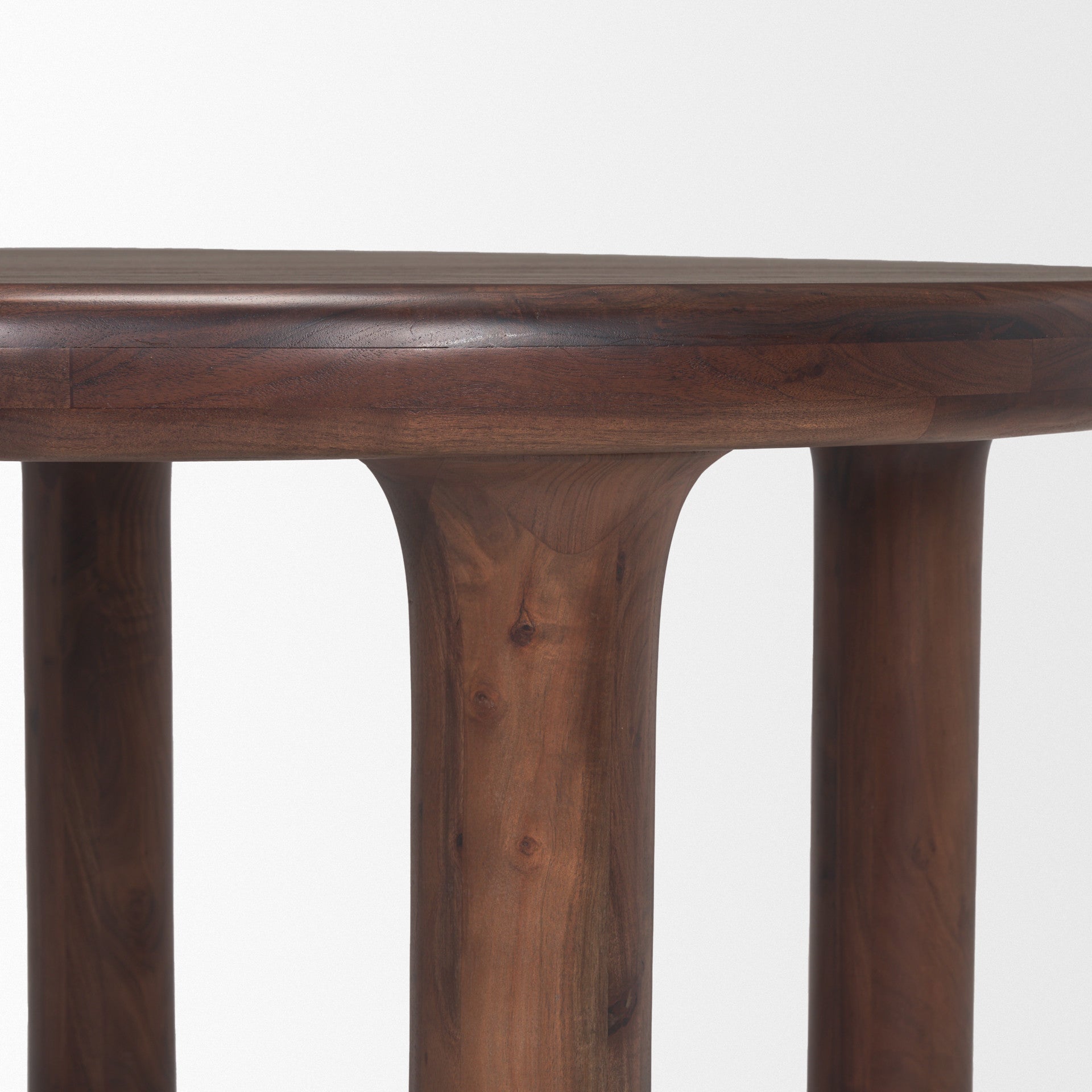48" Brown Solid Wood Round Top Dining Table