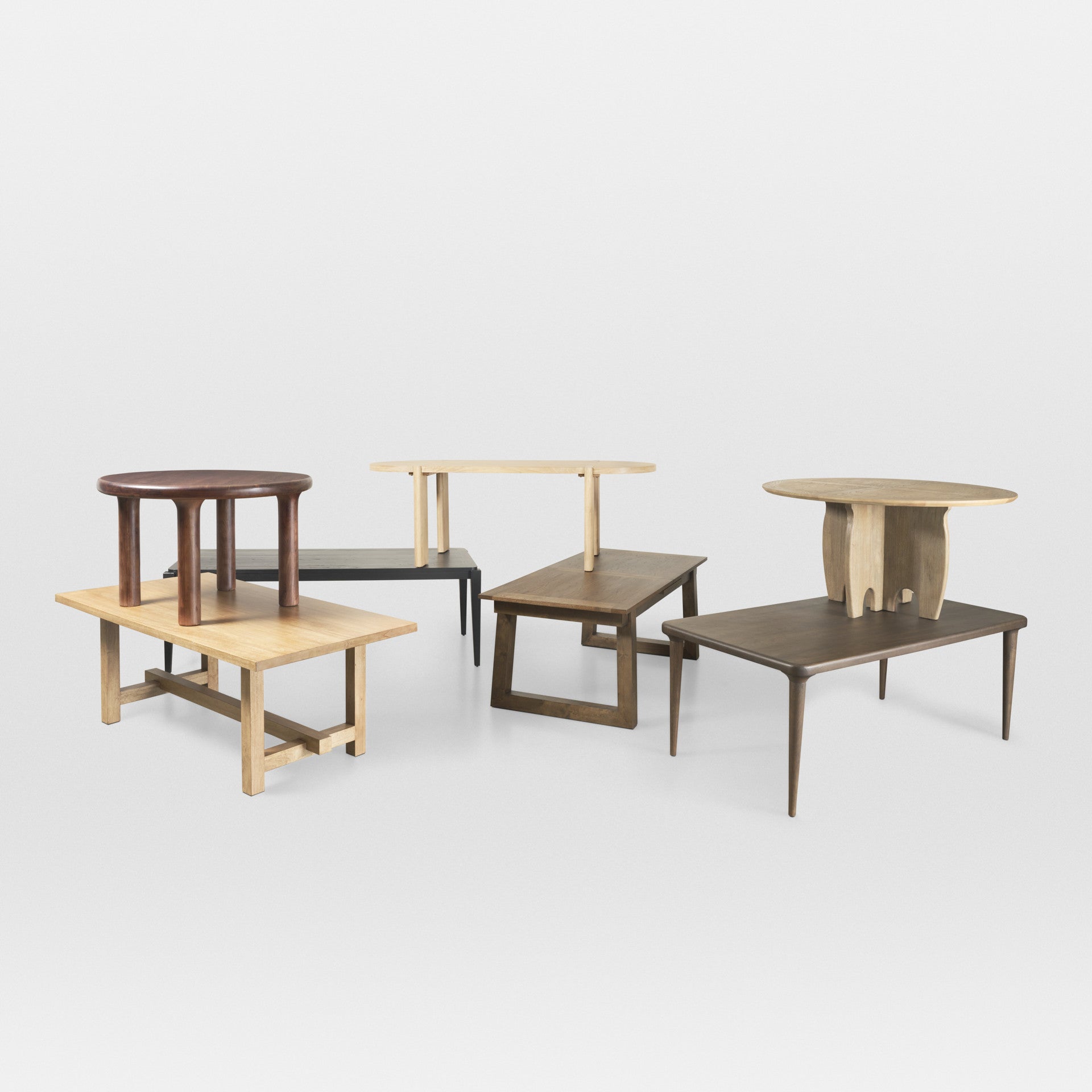 48" Brown Solid Wood Round Top Dining Table