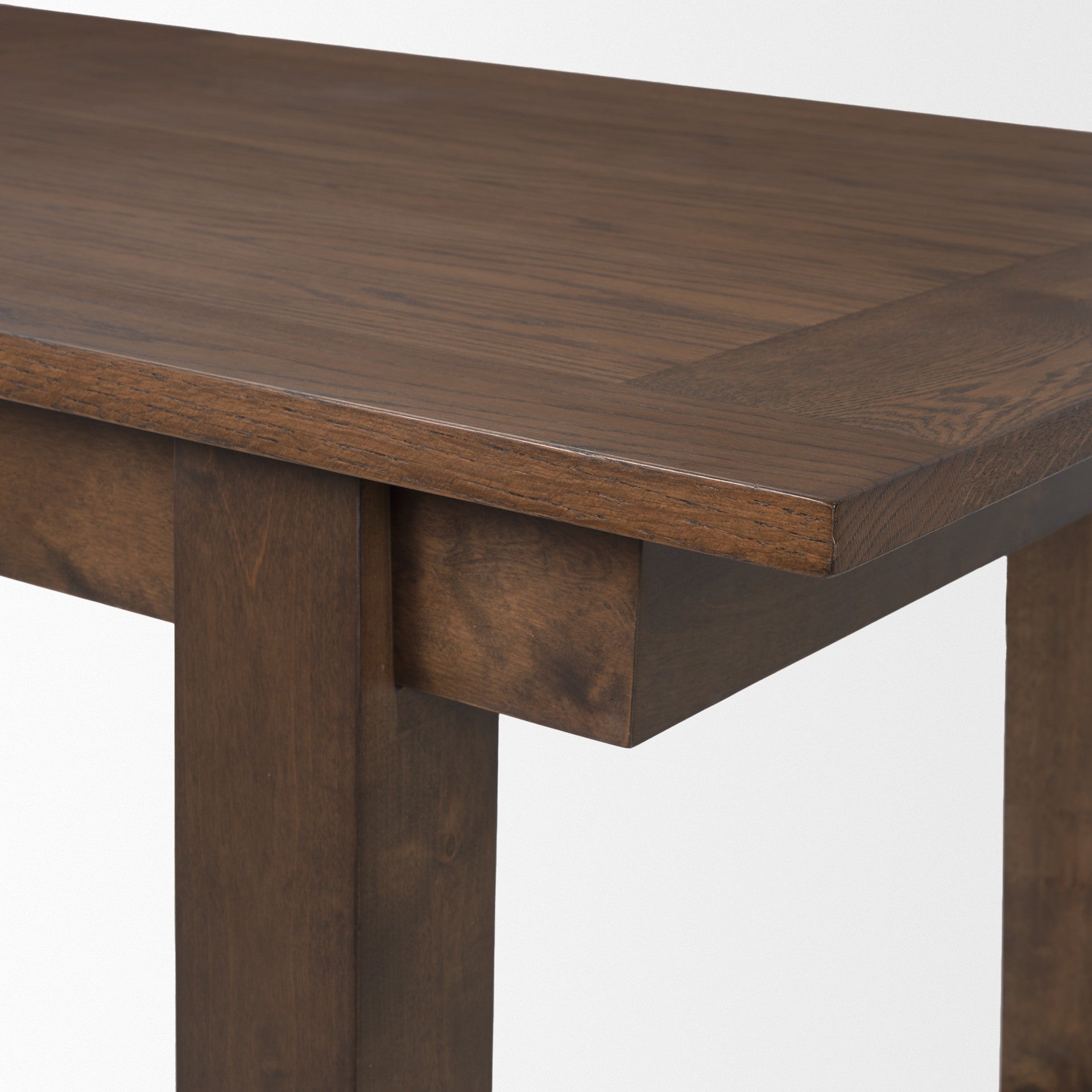 106" Dark Brown Solid Wood Self-Storing Leaf Sled Base Extendable Dining Table