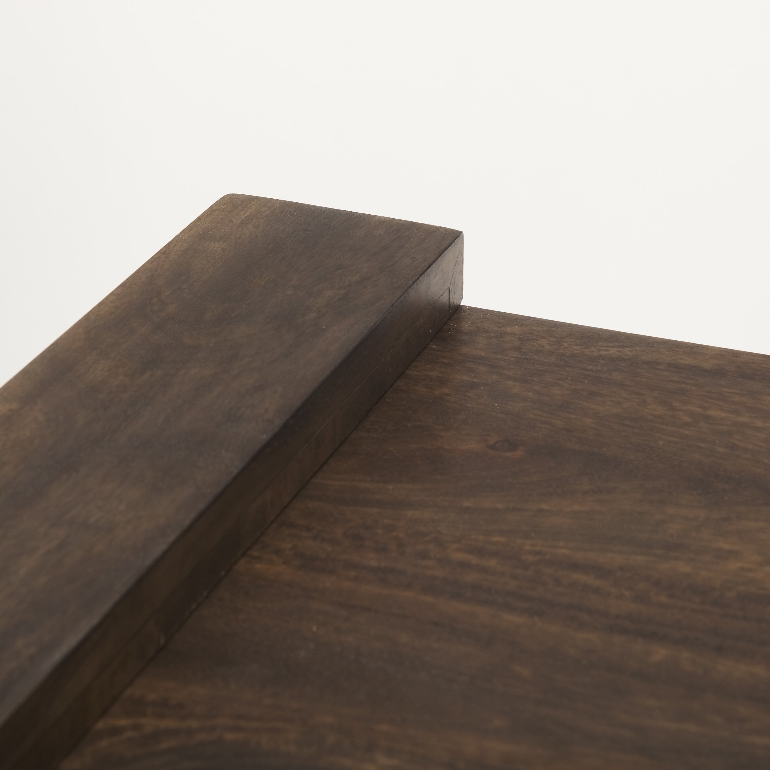 22" Espresso and Brown Solid Wood and Wood Tray Table