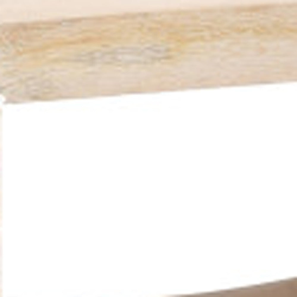 65" Antiqued White Solid Wood Rectangular Bar Table