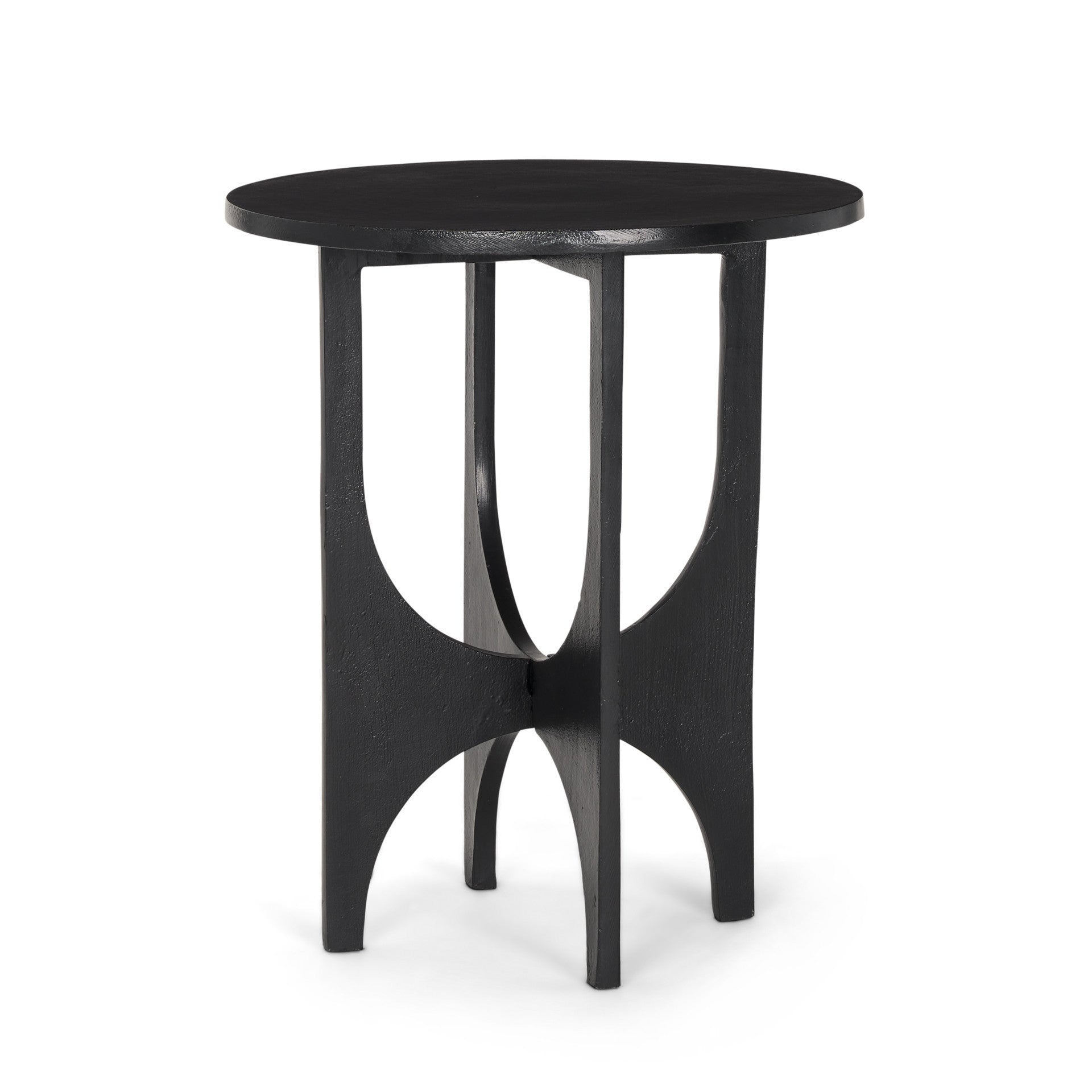 18" Black Iron and Metal Tray Table