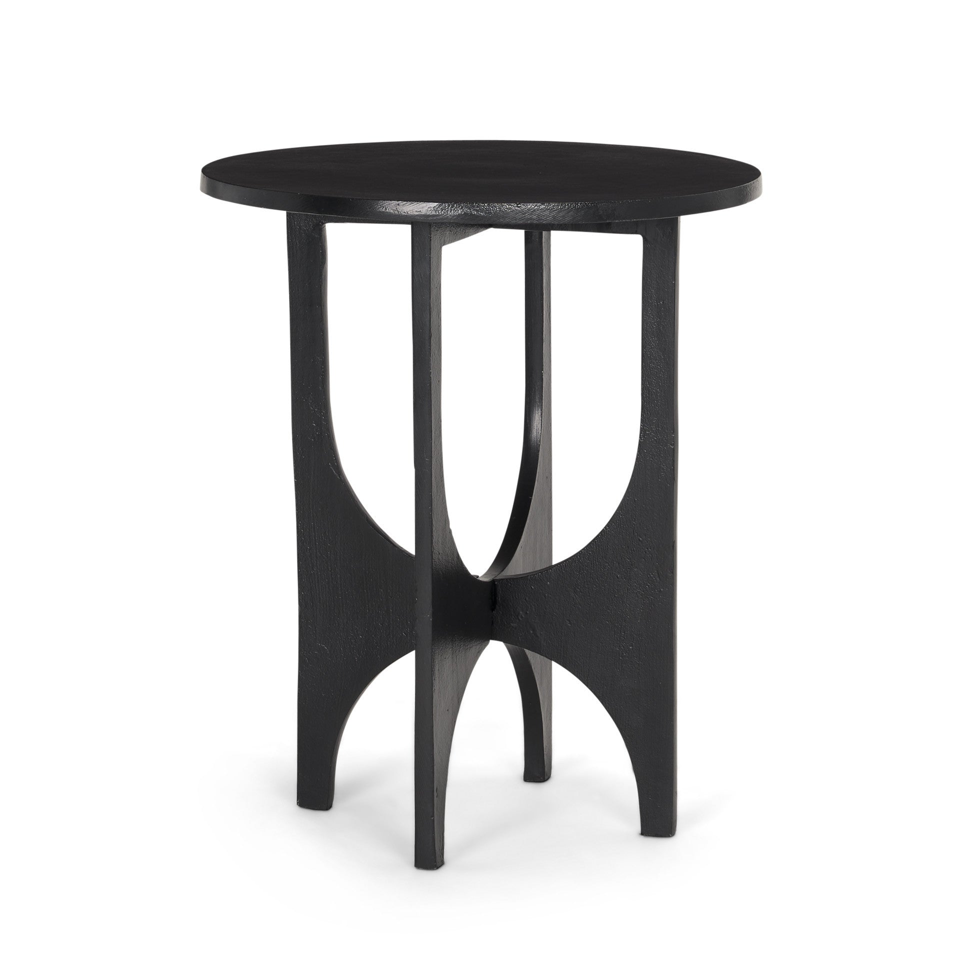 18" Black Iron and Metal Tray Table