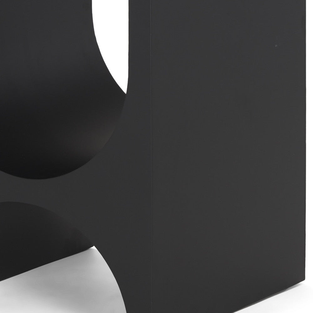 22" Black Iron Square Sled End Table