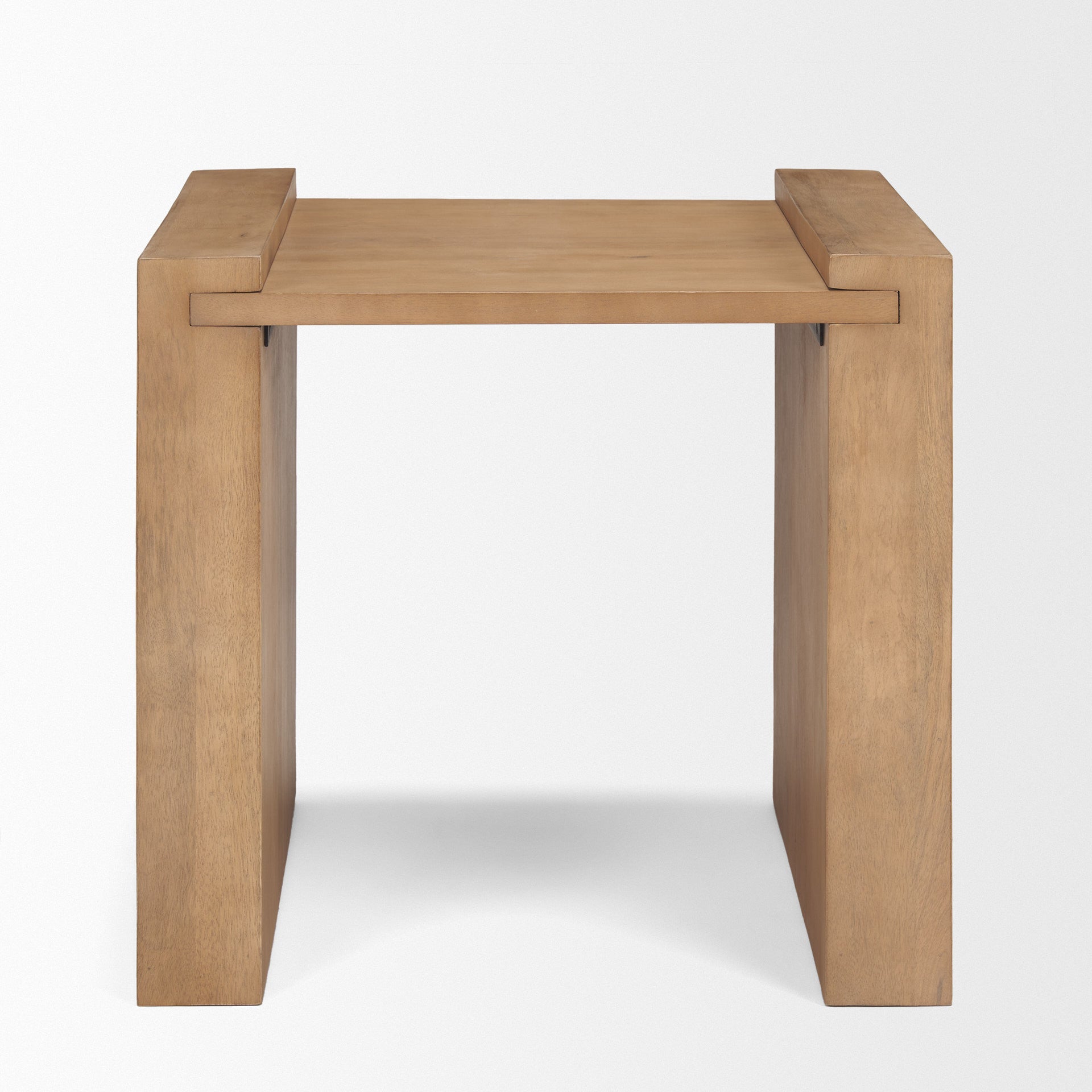 22" Natural Solid Wood Square Sled End Table