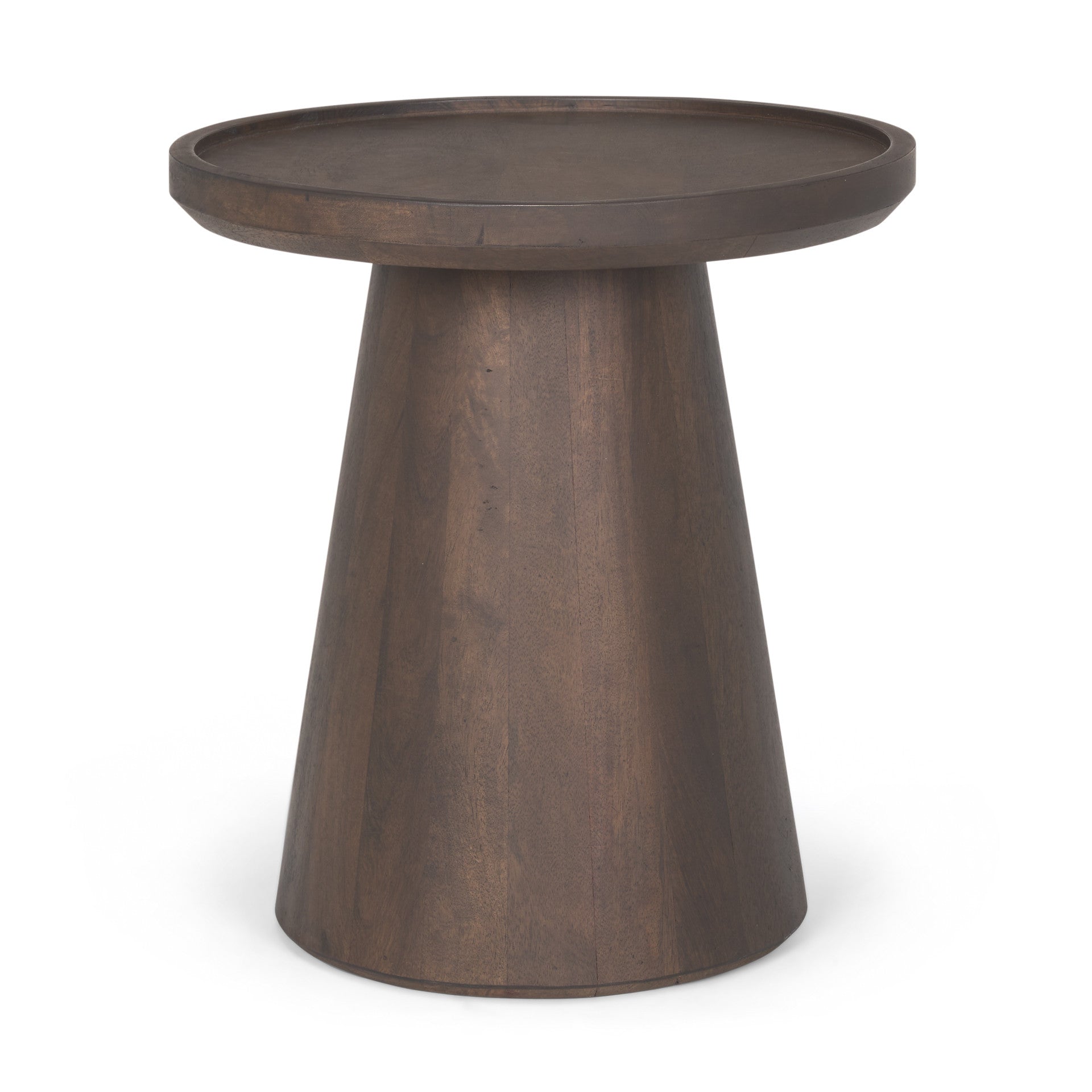 19" Dark Brown Solid Wood Tray Table