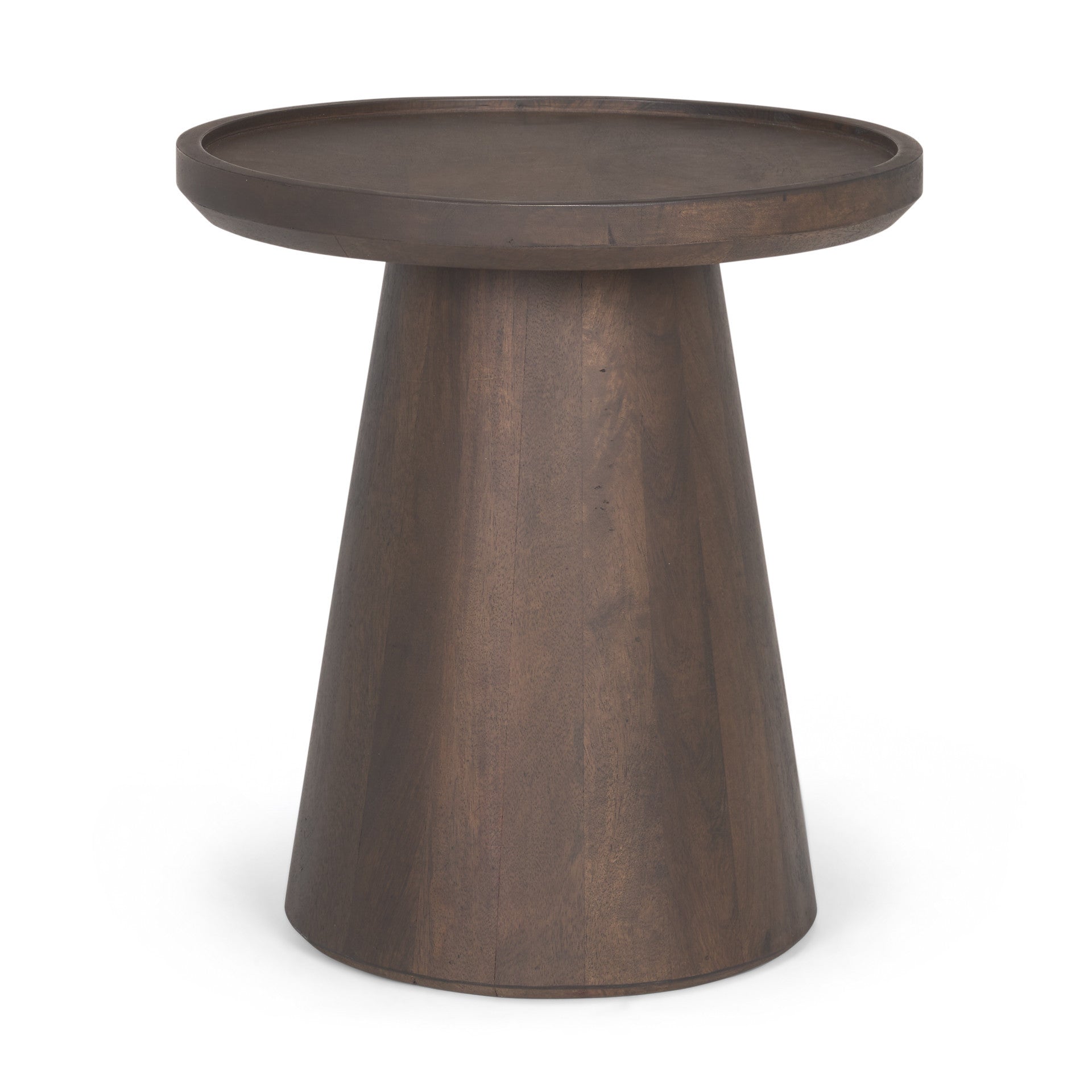 19" Dark Brown Solid Wood Tray Table