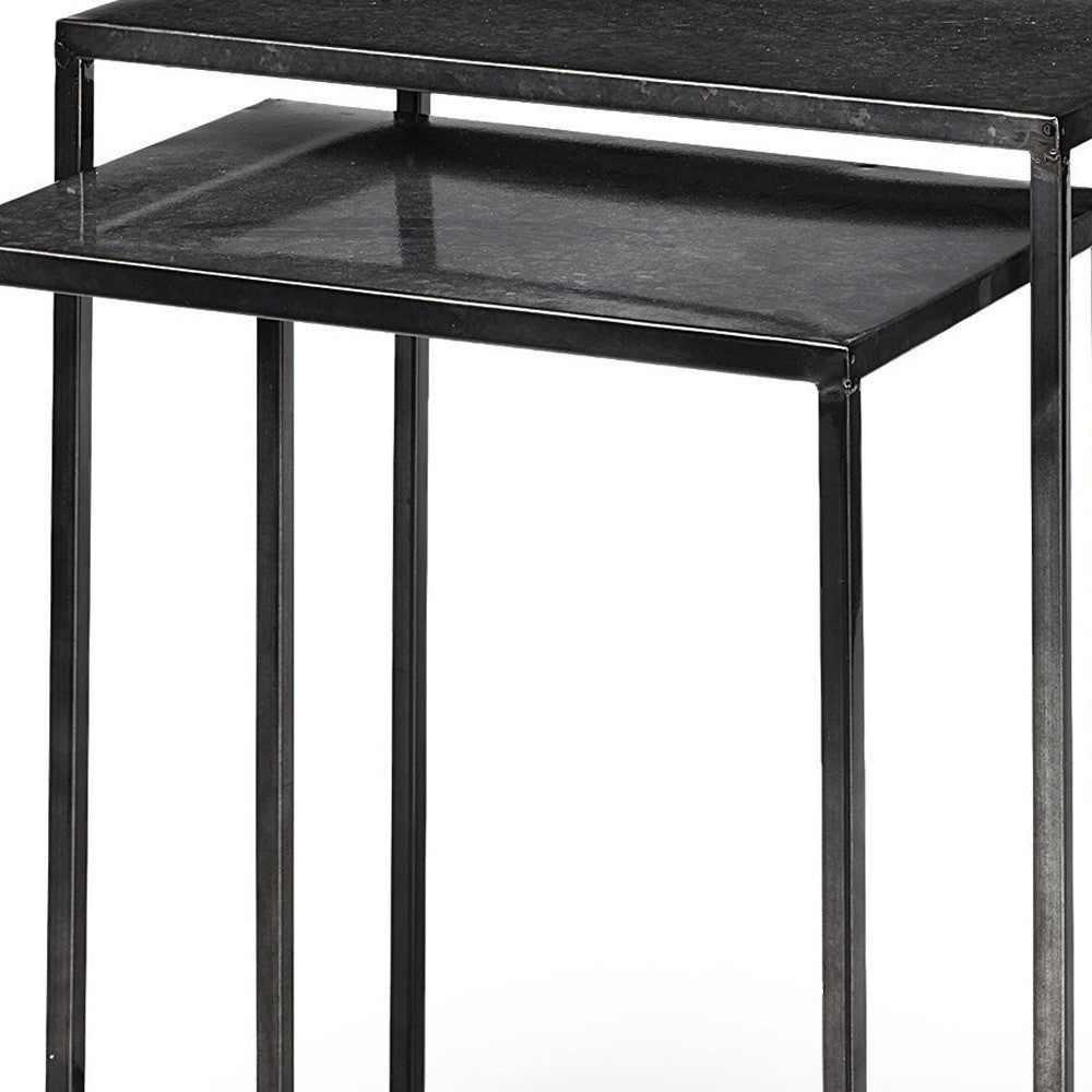 Set of Two Black Iron Nested Tables