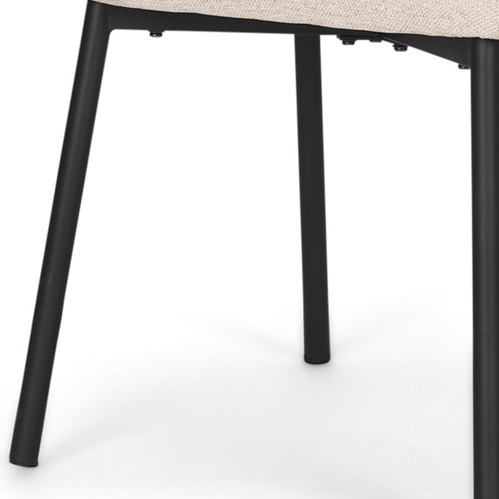 Set of Two Gray and Black Fabric Dining Side Chairs