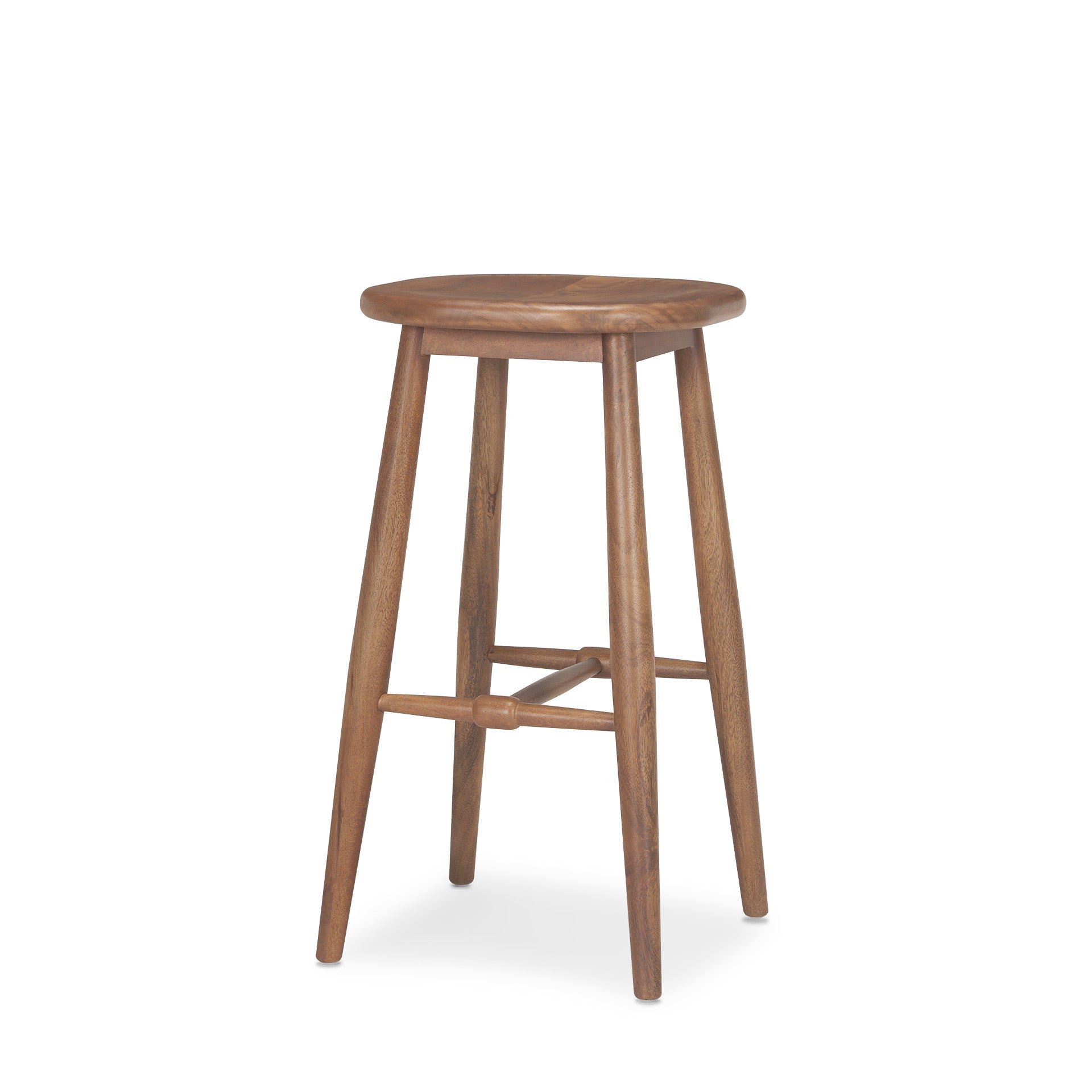 30" Natural Solid Wood Backless Bar Height Bar Chair