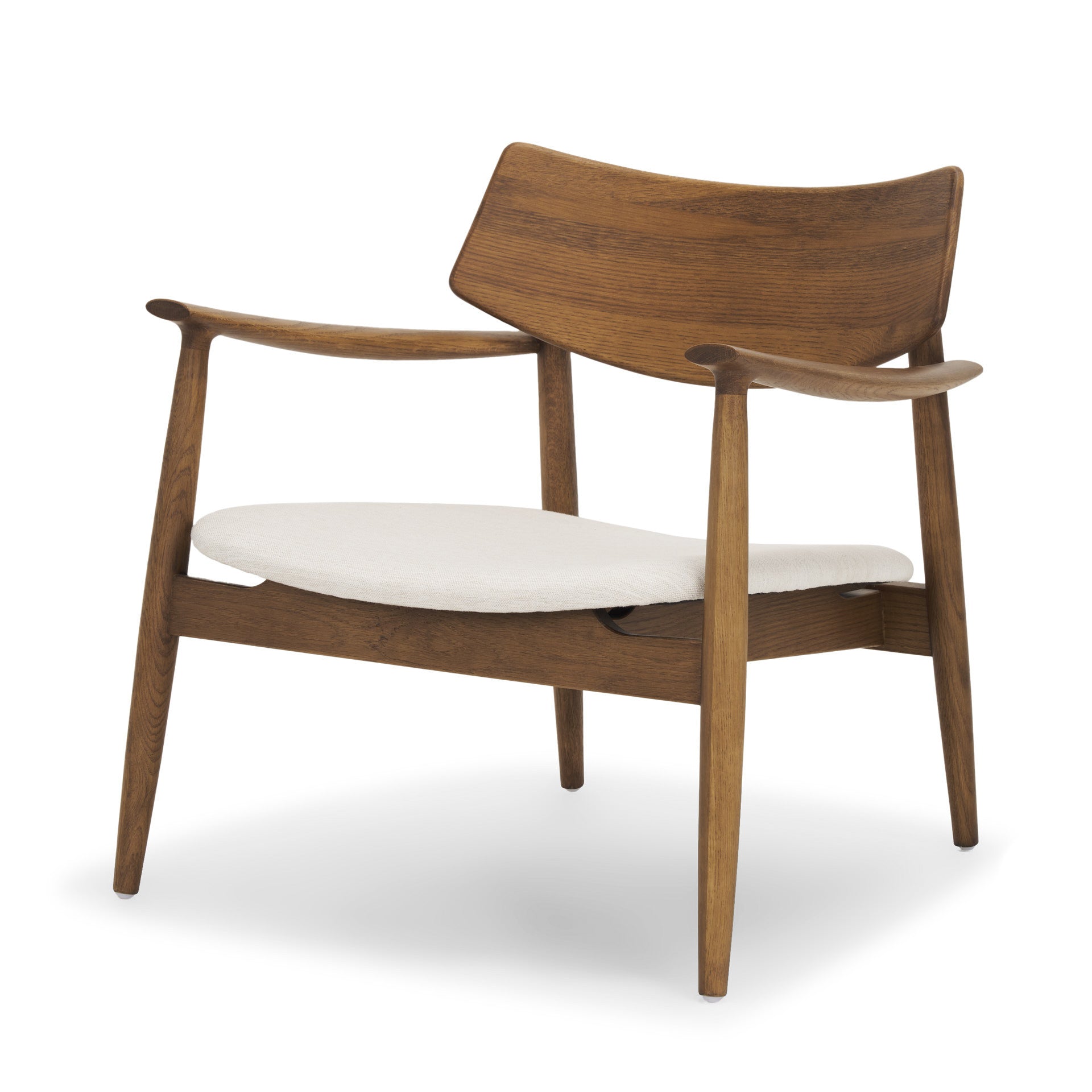 27" Brown And Cream Upholstery And Solid Wood Arm Chair