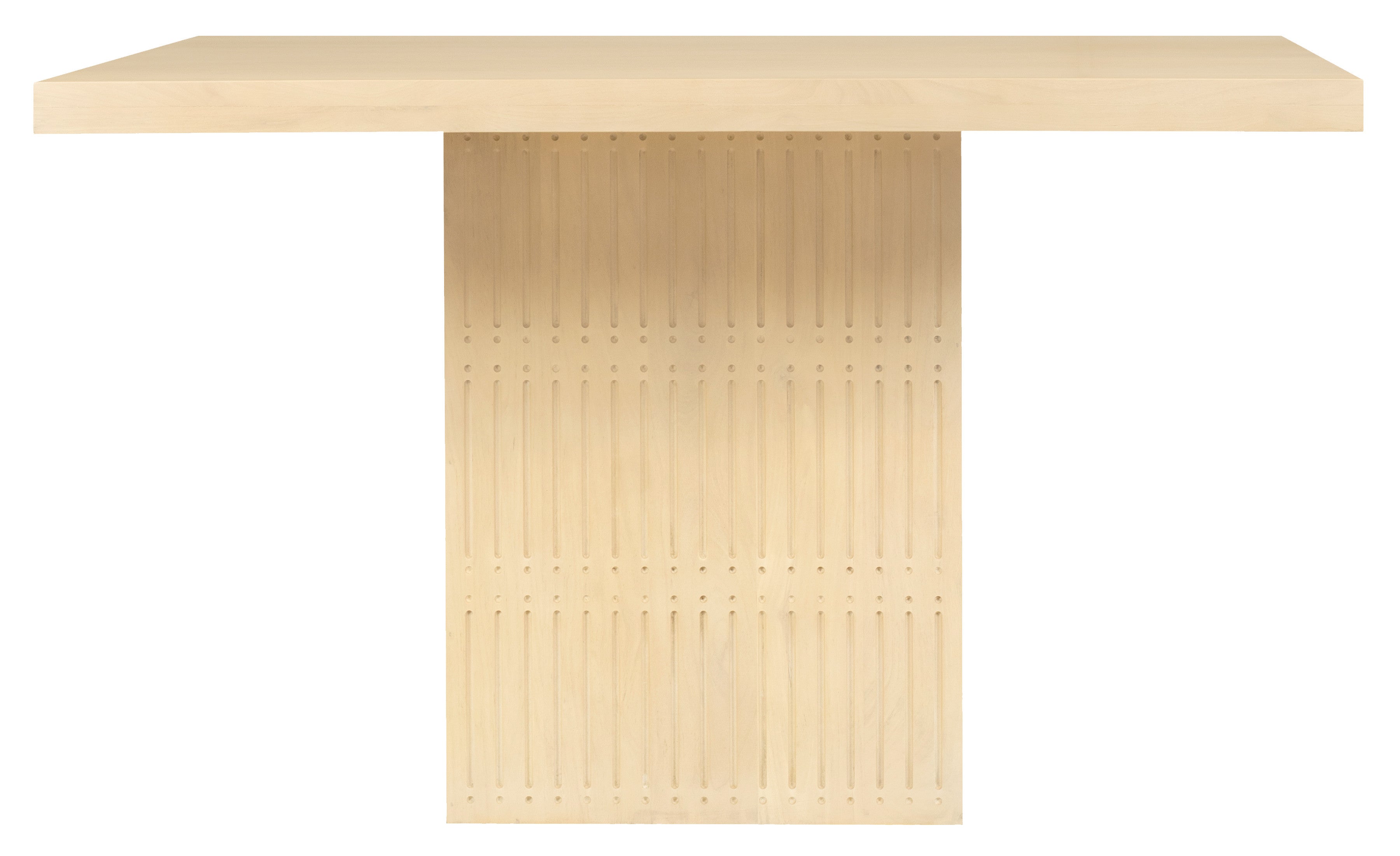 48" Natural Solid Wood Pedestal Base Square Dining Table