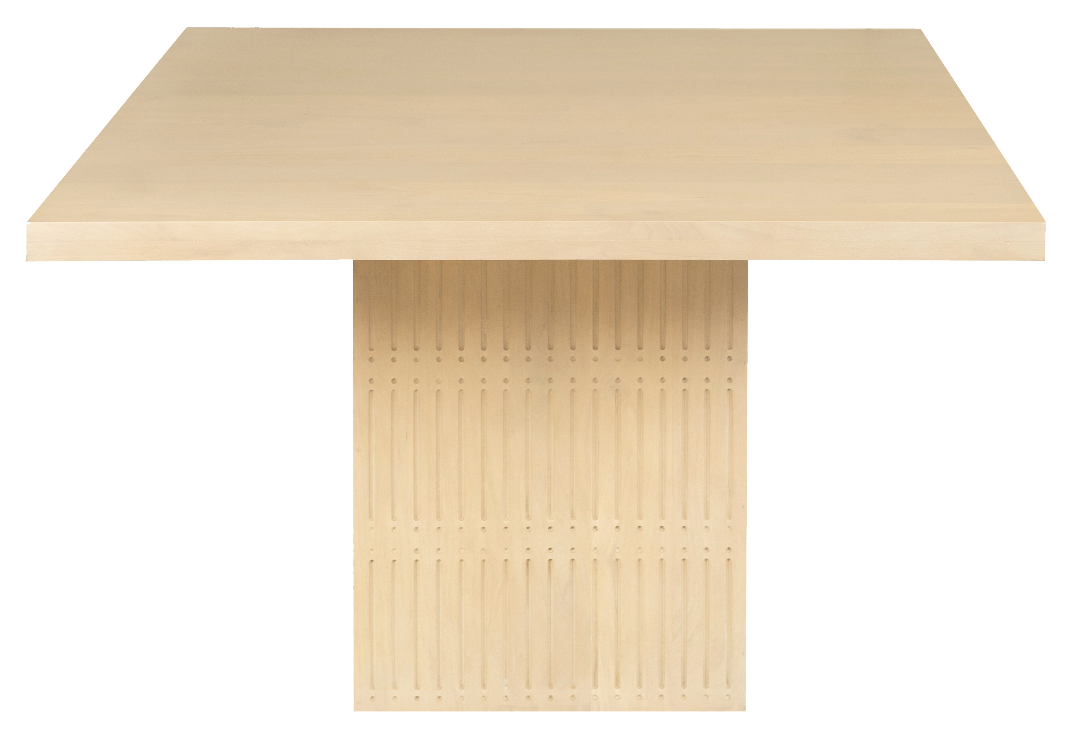 48" Natural Solid Wood Pedestal Base Square Dining Table