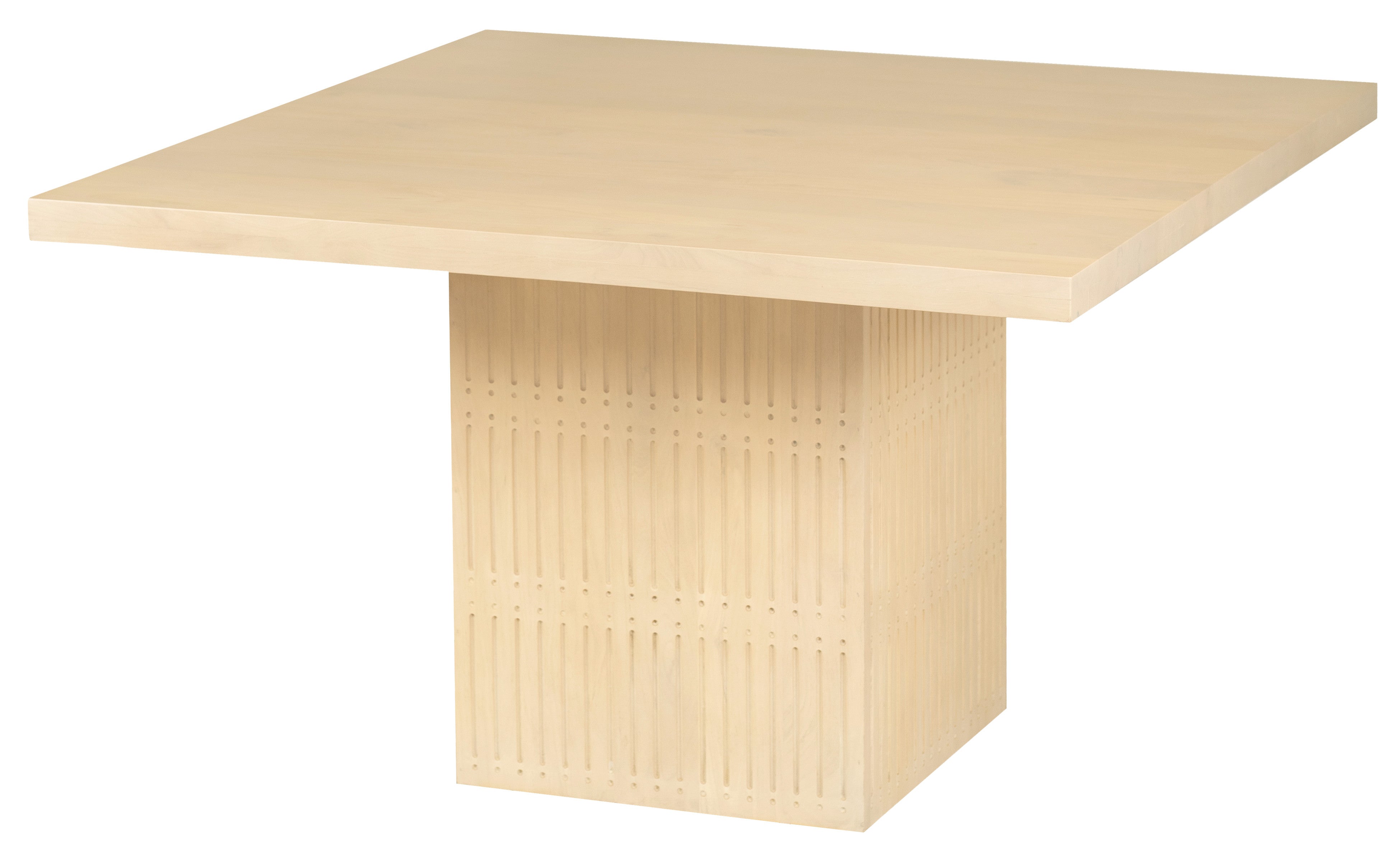 48" Natural Solid Wood Pedestal Base Square Dining Table