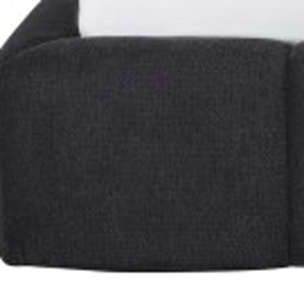 Dark Gray Tufted Linen Blend Upholstered King Bed Frame