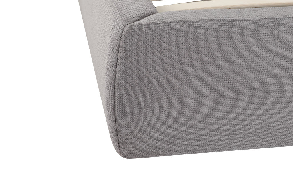 Gray Tufted Linen Blend Upholstered Queen Bed Frame