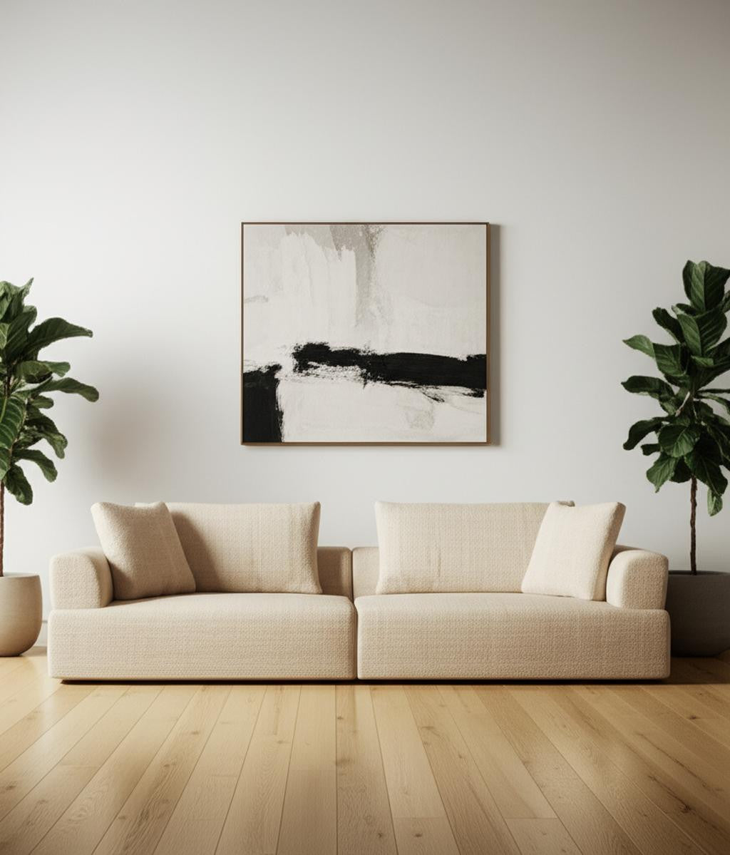 113" Cream Fabric Sofa And Toss Pillows