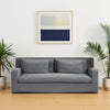 93" Dark Gray Slipcovered Fabric Sofa With Toss Pillows