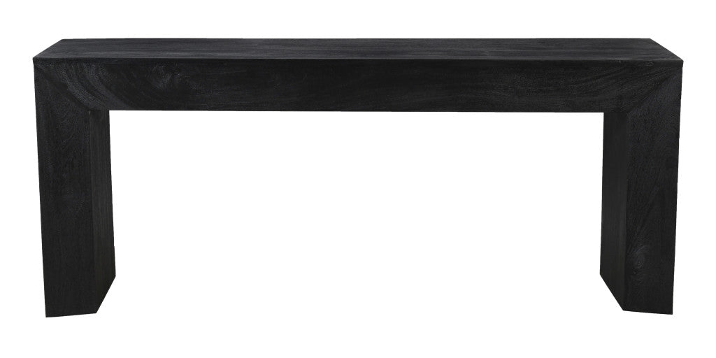 72" Charcoal Solid Wood Distressed Frame Console Table