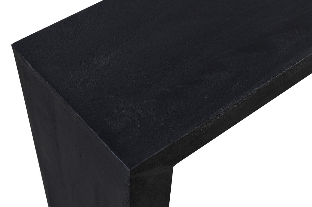 72" Charcoal Solid Wood Distressed Frame Console Table