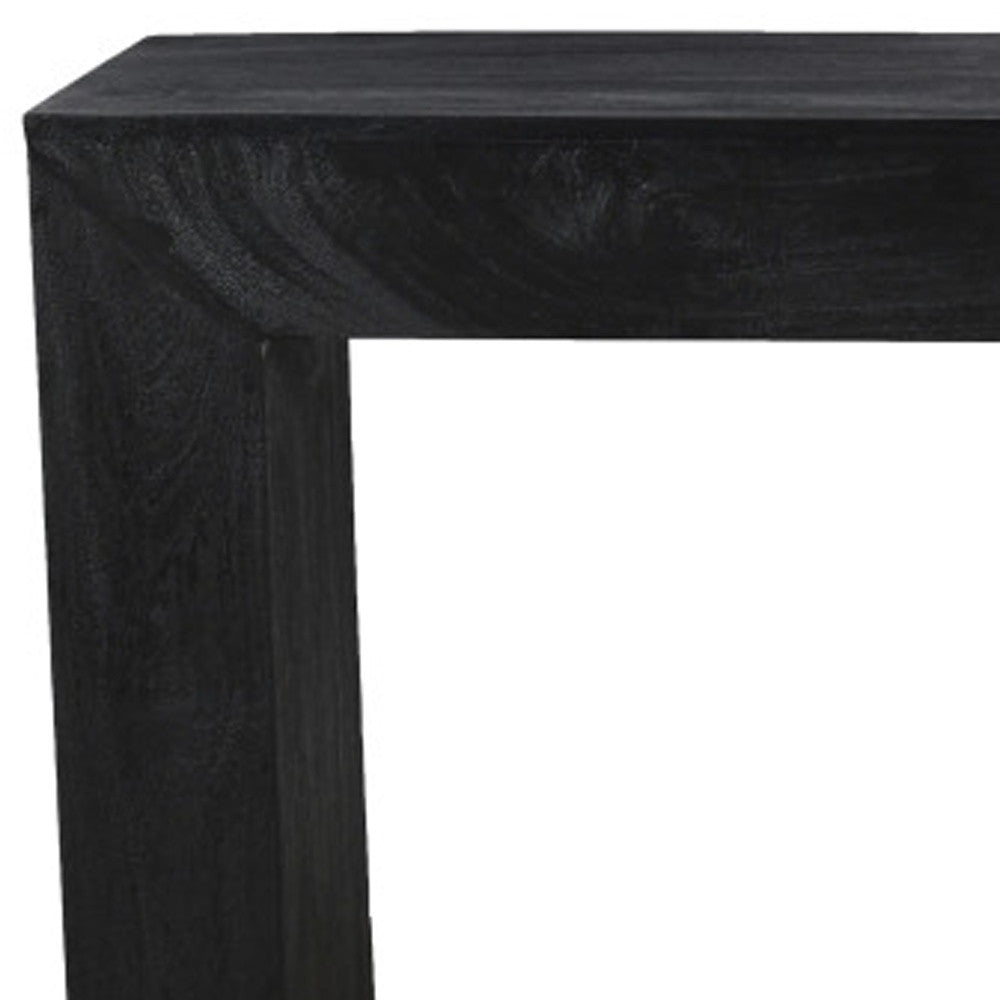72" Charcoal Solid Wood Distressed Frame Console Table