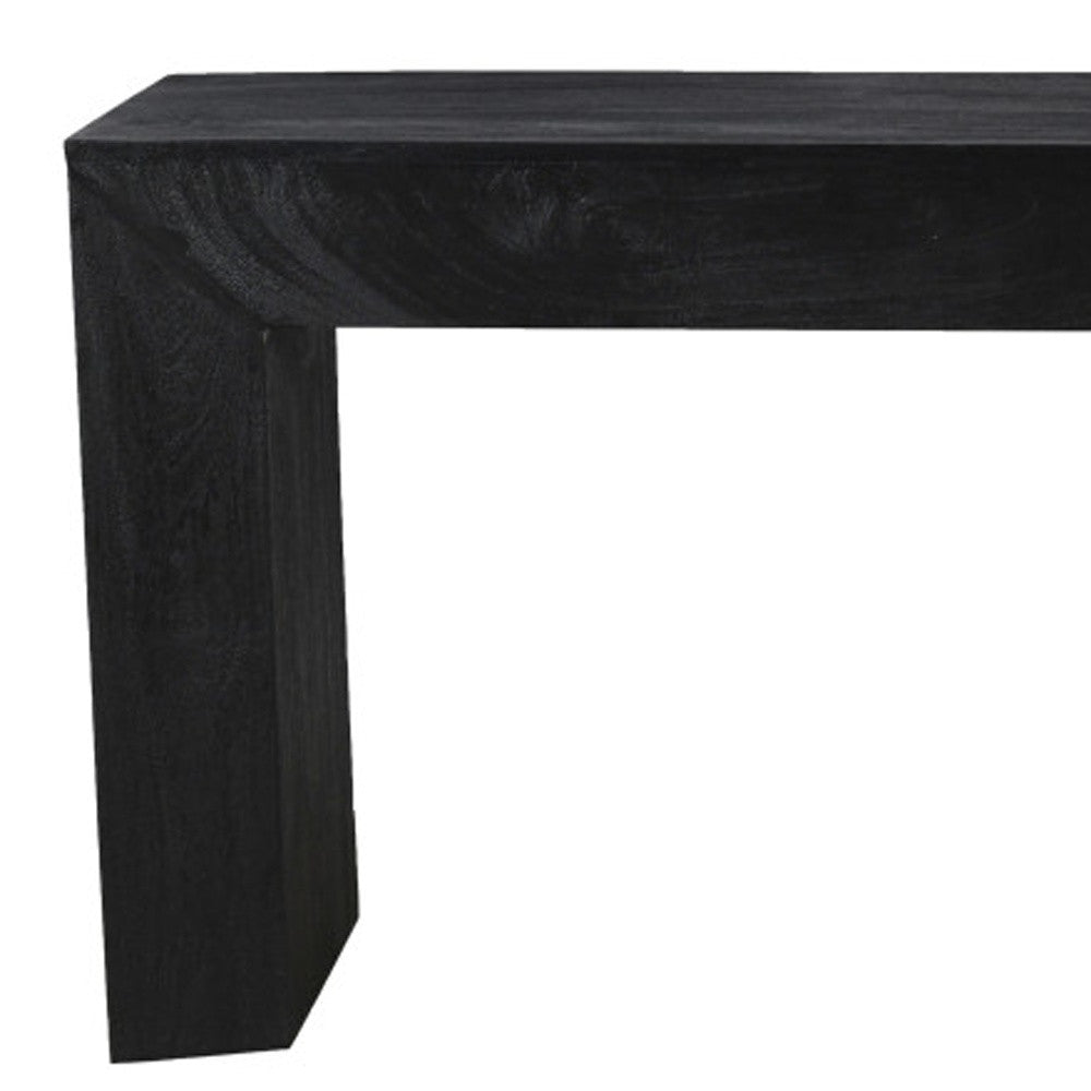 72" Charcoal Solid Wood Distressed Frame Console Table