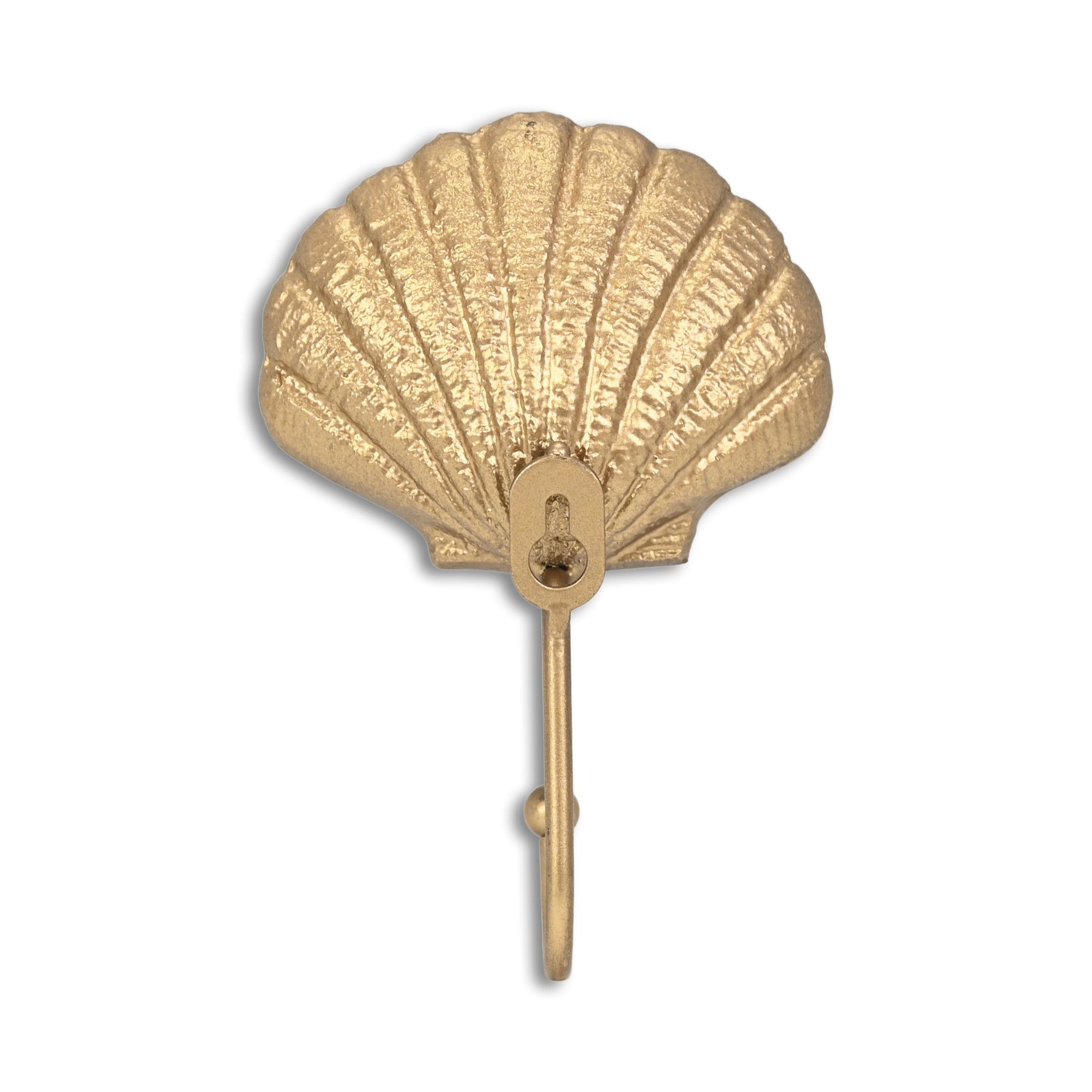 4" Gold Cast Iron Seashell Wall Hook