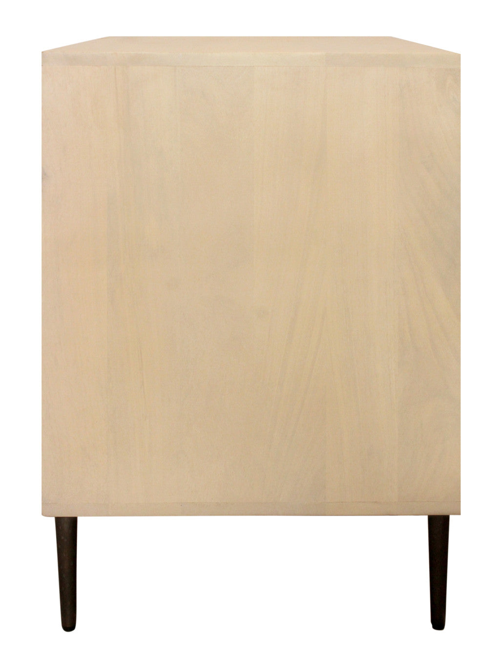 28" Natural Solid Wood Distressed Carved Geometric Two Drawer Nightstand