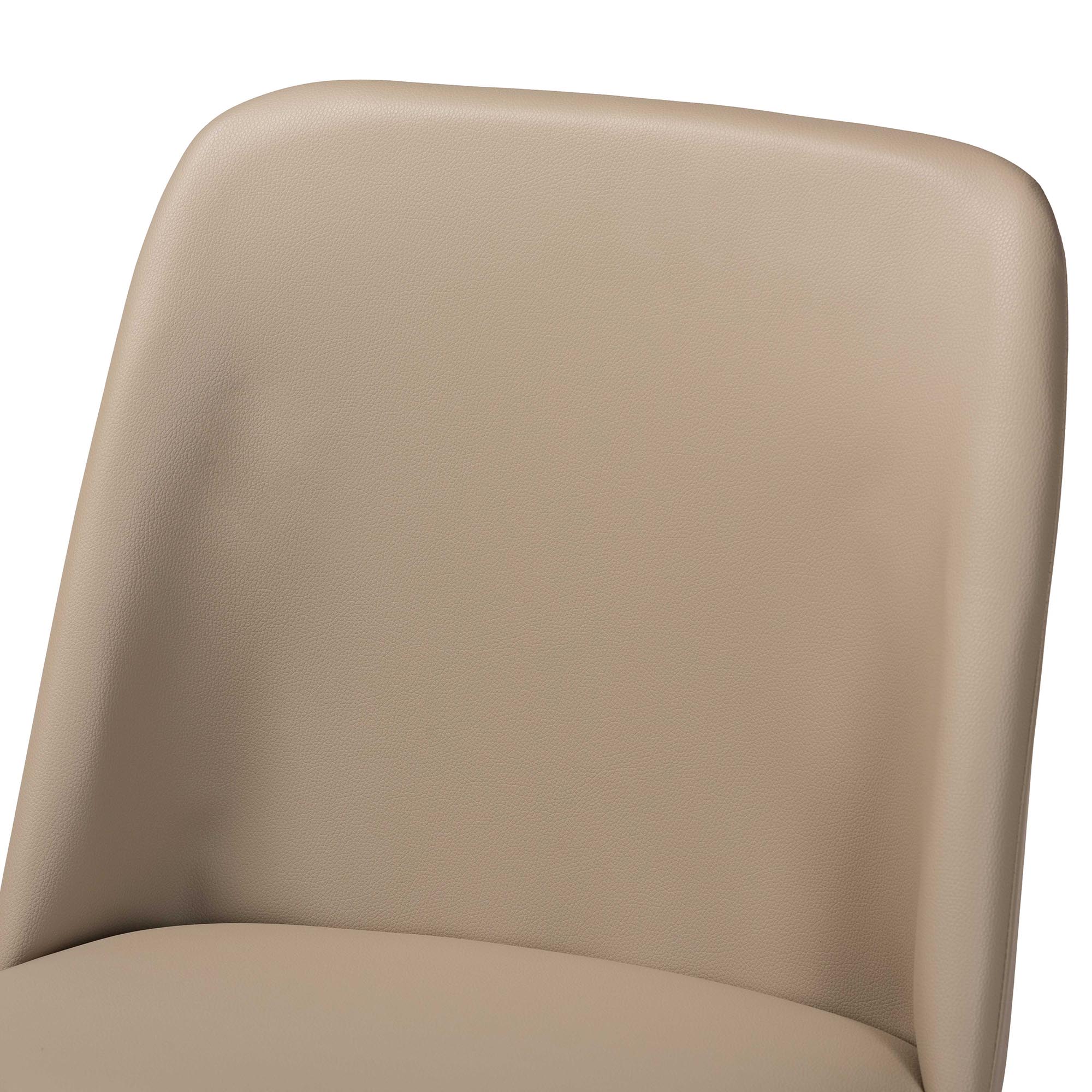 Baxton Studio Lavin Mid-Century "Walnut" Light Brown/Beige Faux Leather Dining Chair